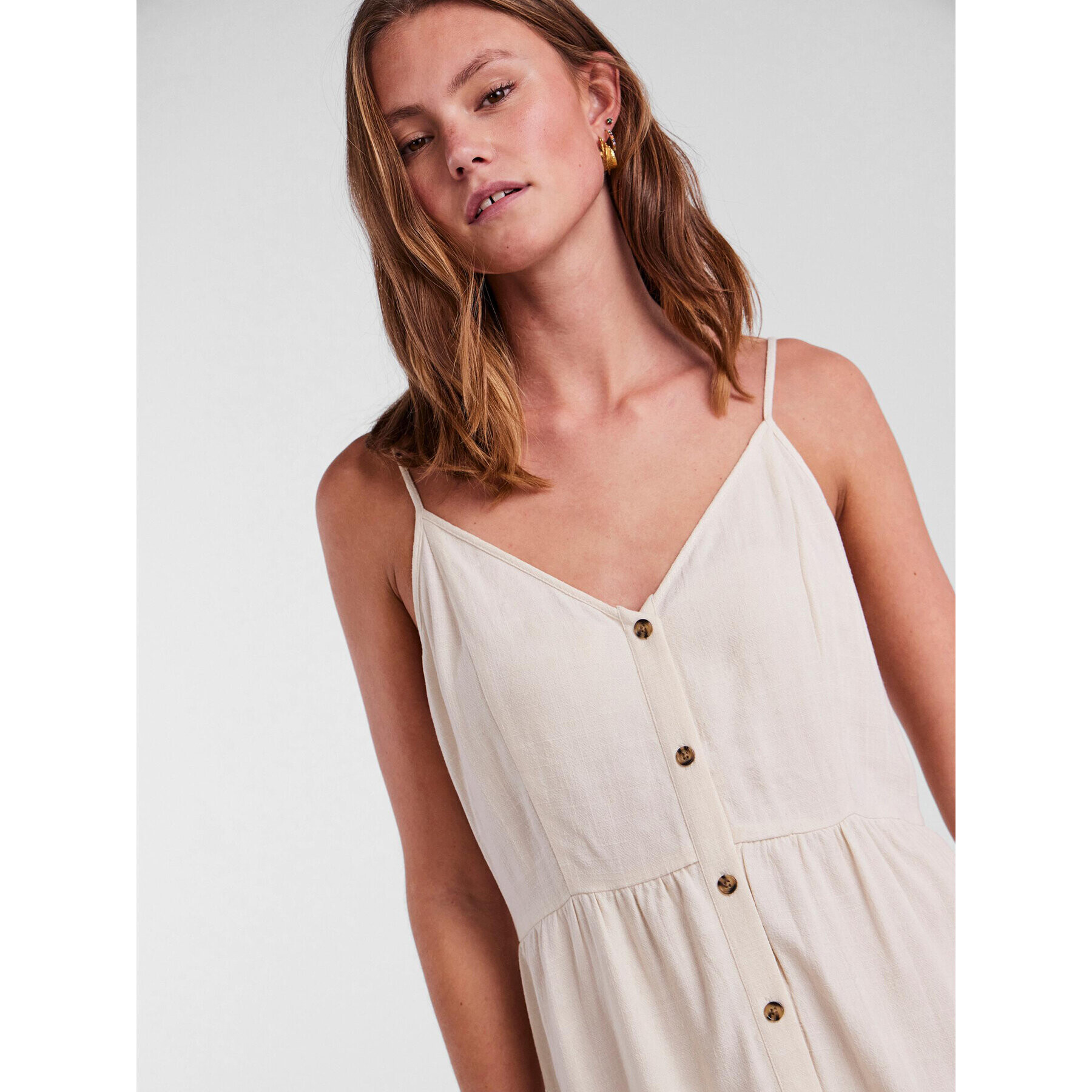 Pieces Ежедневна рокля 17132924 Екрю Regular Fit - Pepit.bg