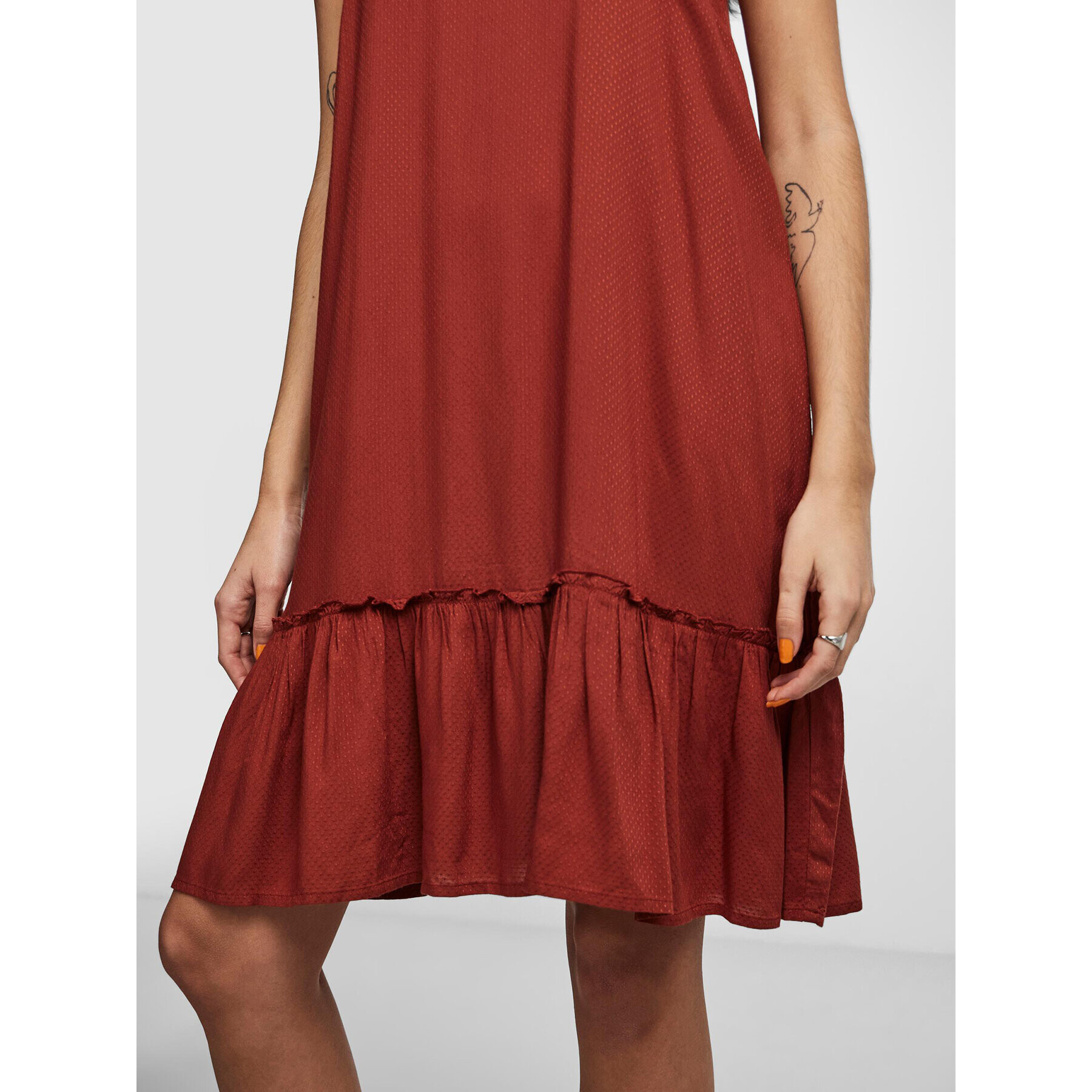 Pieces Лятна рокля 17139337 Червен Regular Fit - Pepit.bg