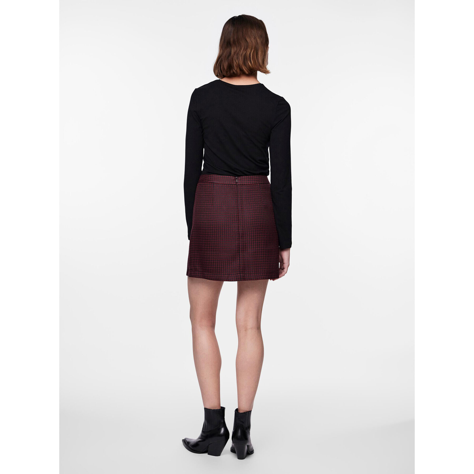 Pieces Мини пола 17142933 Бордо Regular Fit - Pepit.bg