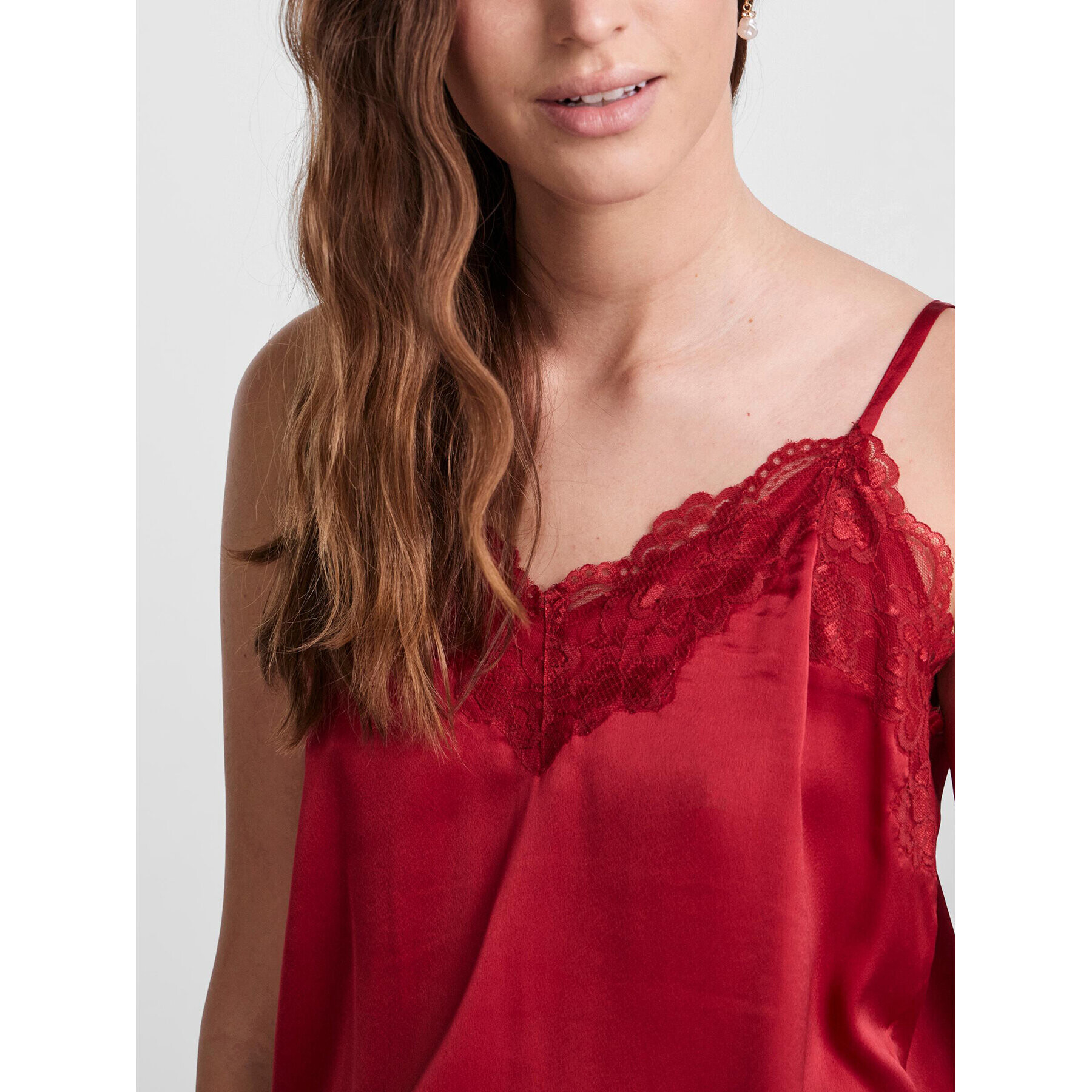 Pieces Пижама 17142952 Червен Regular Fit - Pepit.bg