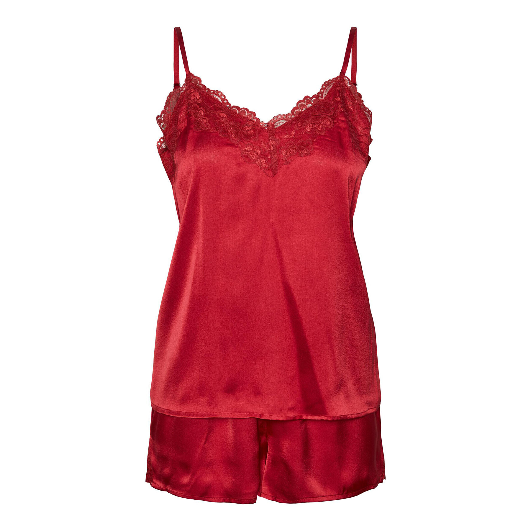 Pieces Пижама 17142952 Червен Regular Fit - Pepit.bg