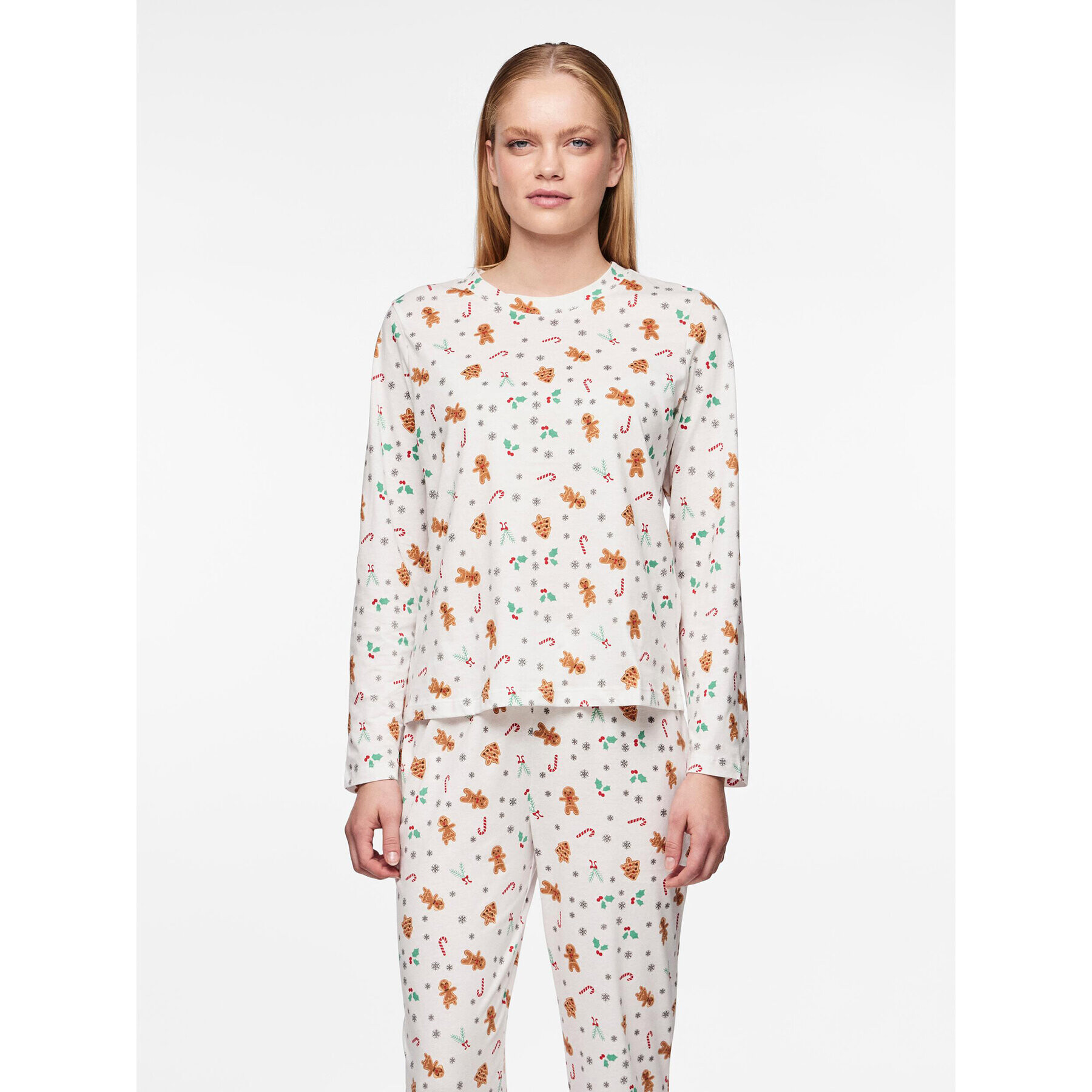 Pieces Пижама 17147221 Бял Regular Fit - Pepit.bg