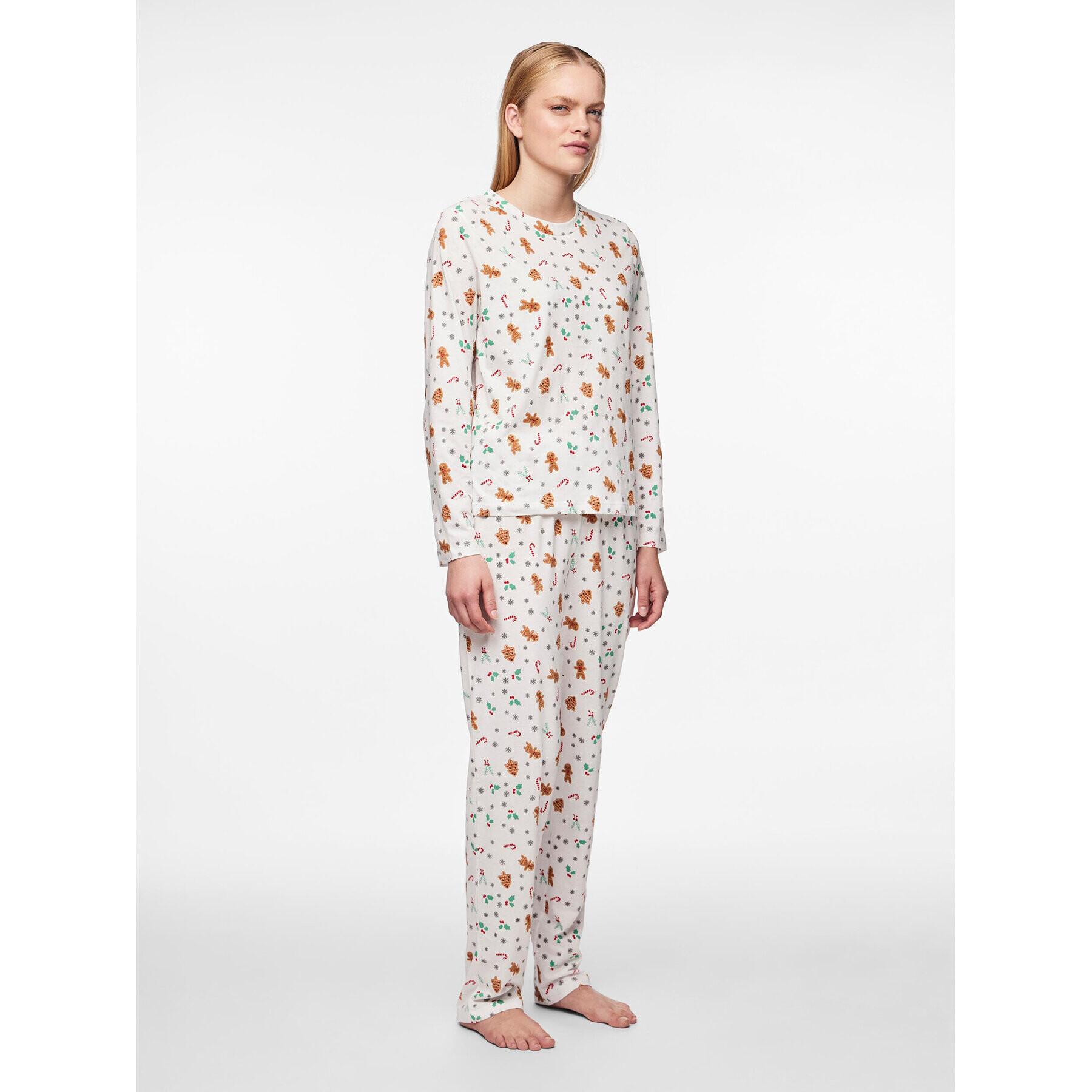 Pieces Пижама 17147221 Бял Regular Fit - Pepit.bg
