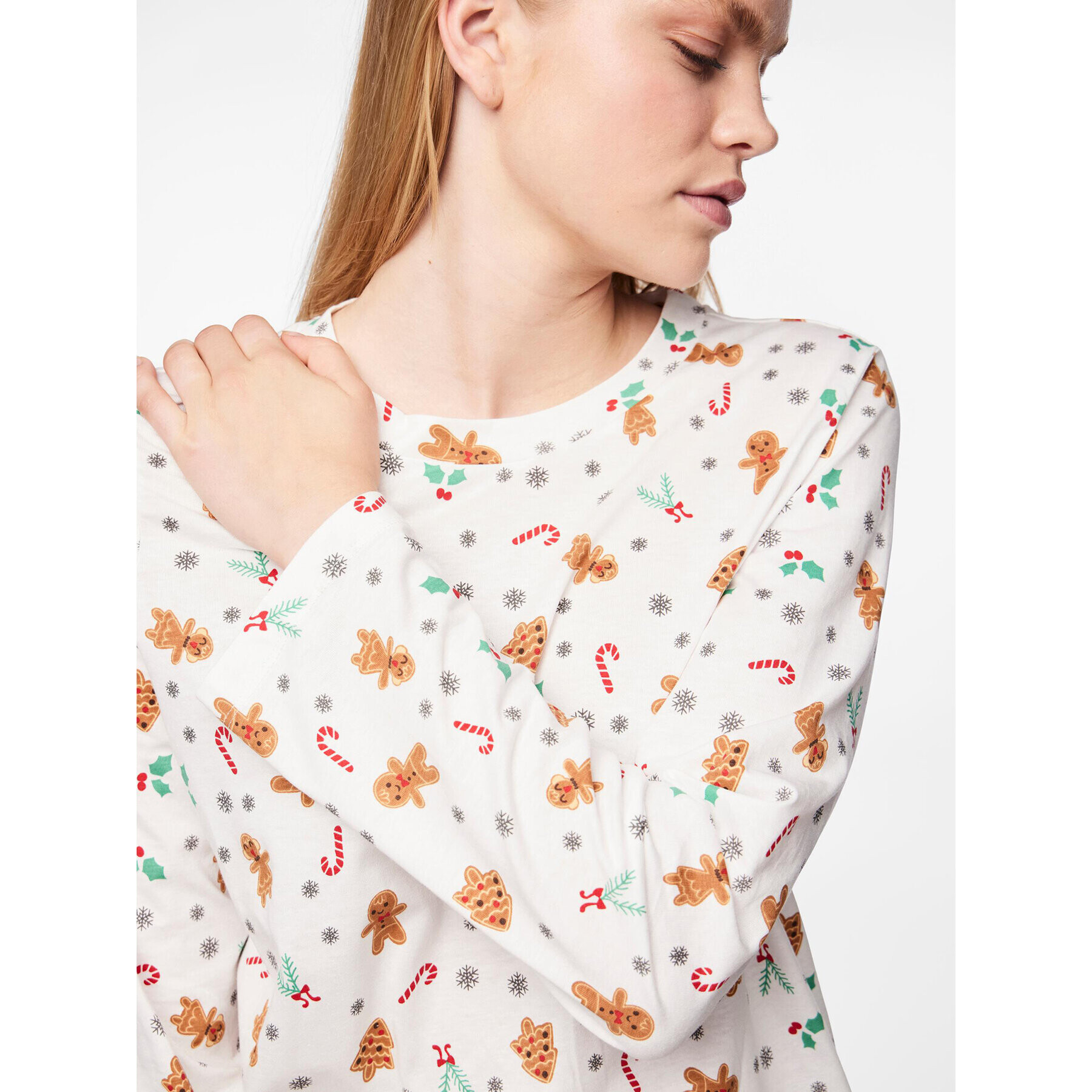 Pieces Пижама 17147221 Бял Regular Fit - Pepit.bg