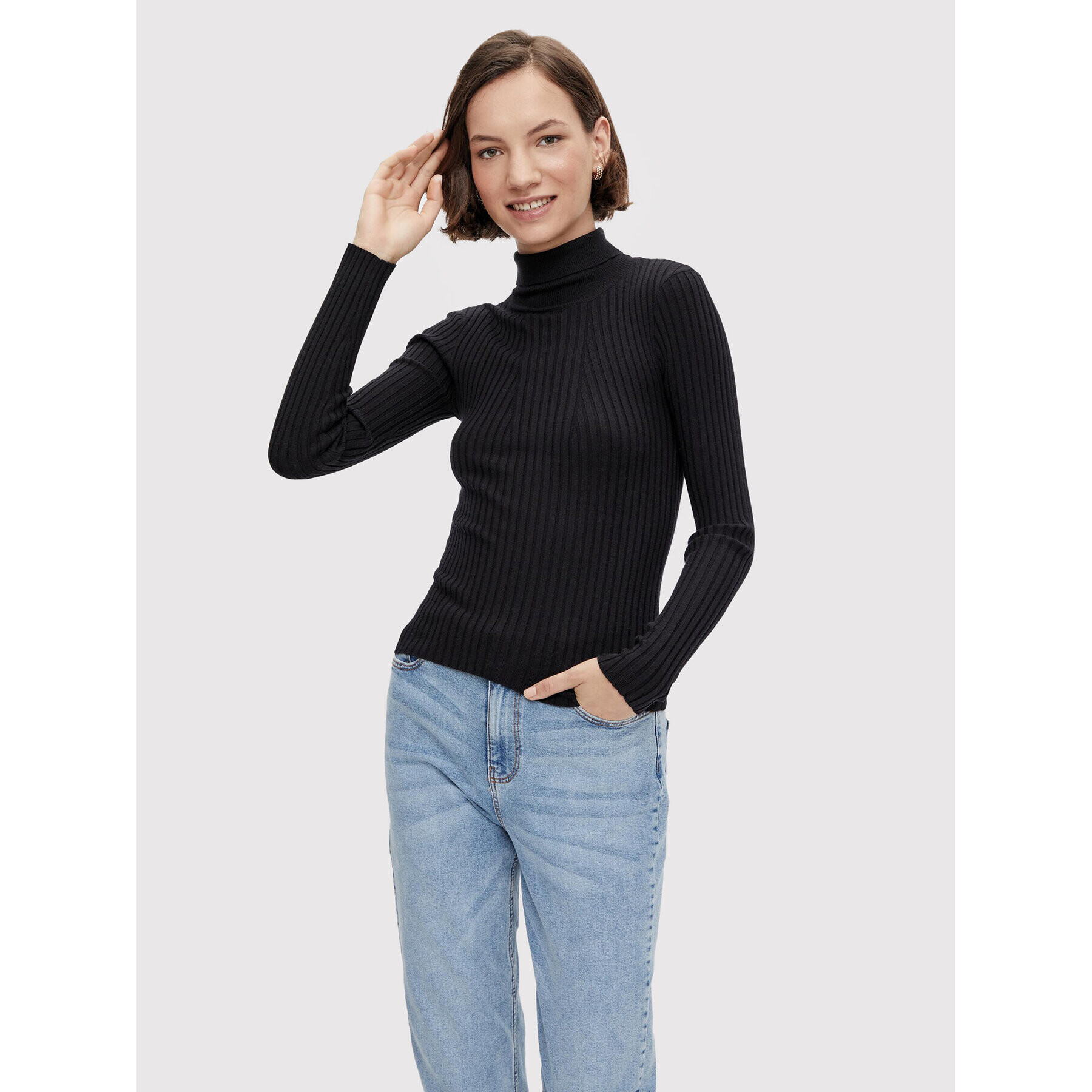 Pieces Поло Crista 17115049 Черен Slim Fit - Pepit.bg