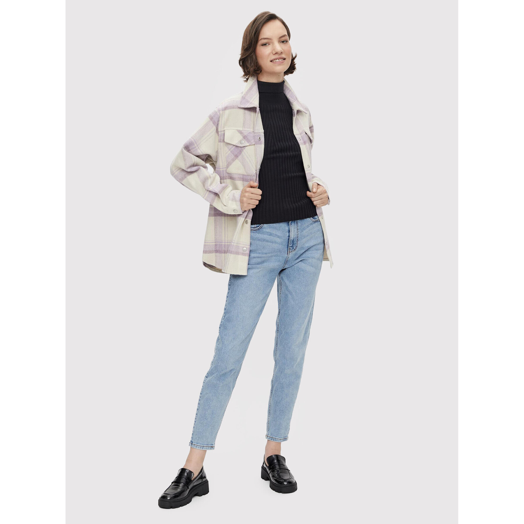 Pieces Поло Crista 17115049 Черен Slim Fit - Pepit.bg