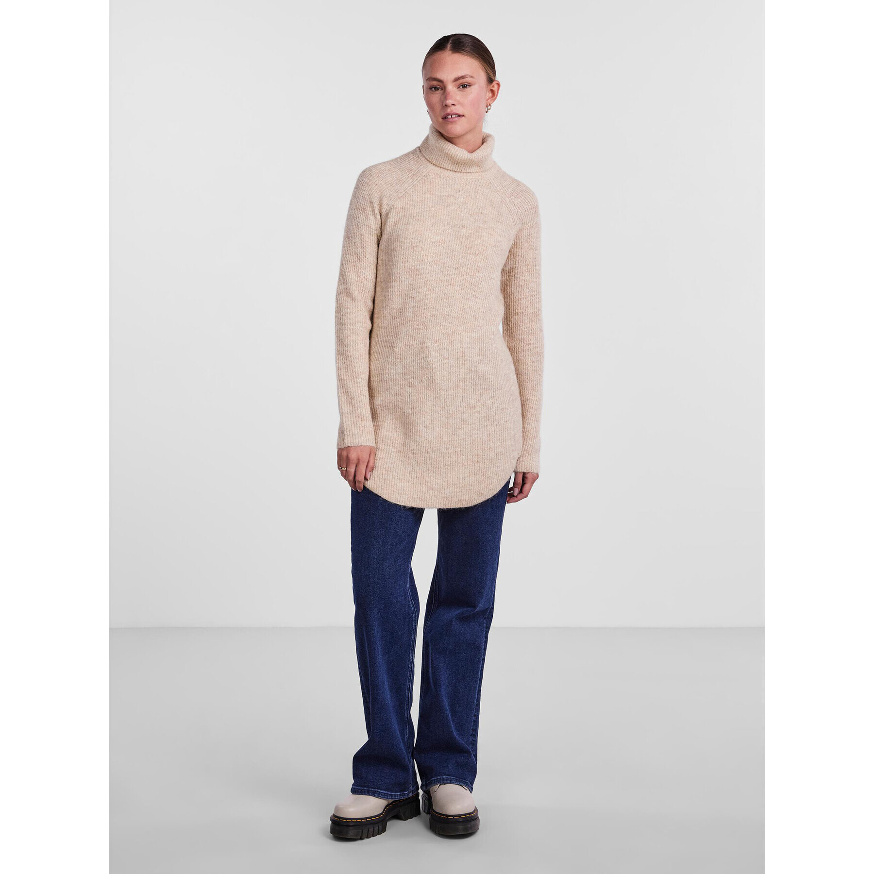 Pieces Поло Ellen 17098263 Бежов Relaxed Fit - Pepit.bg