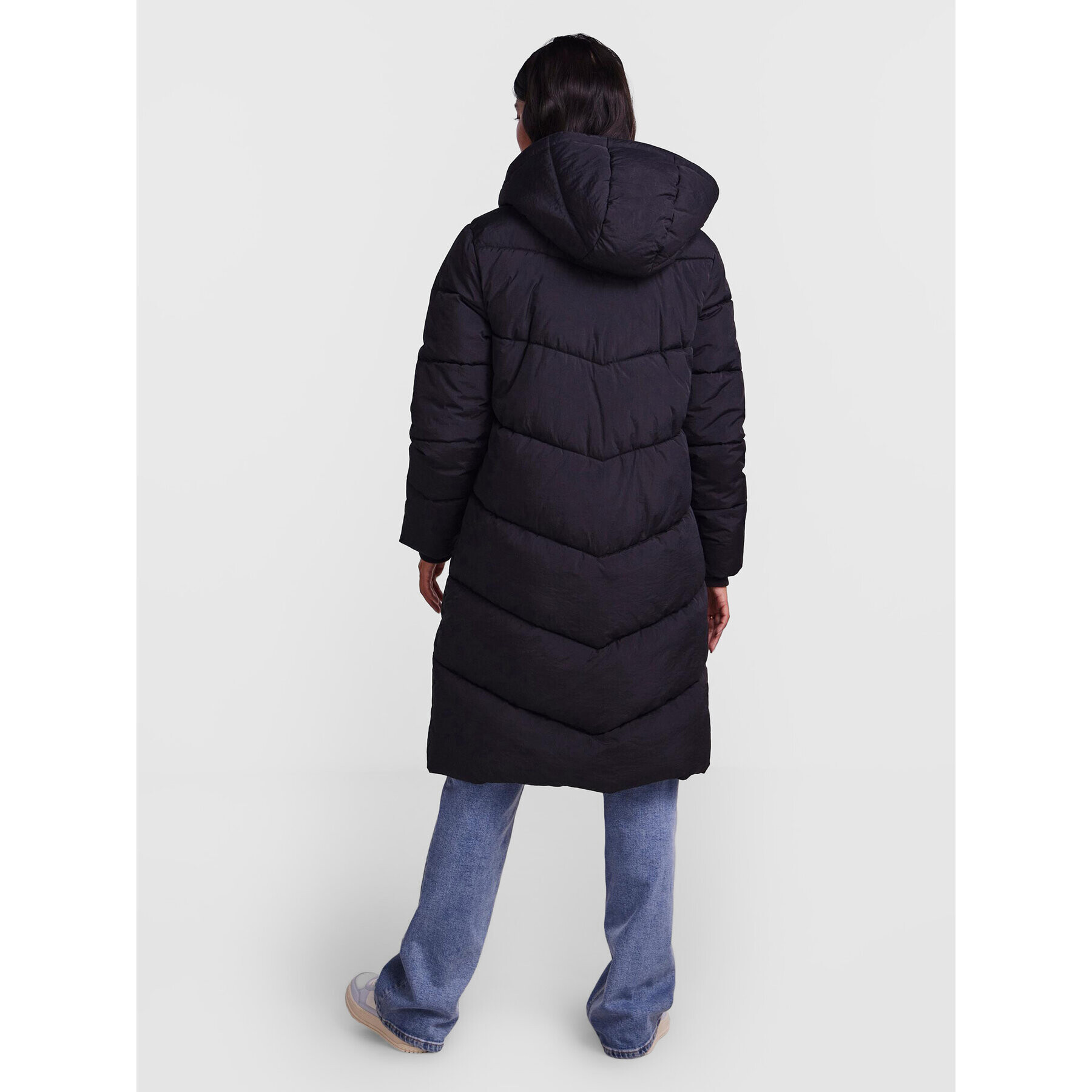 Pieces Пухено яке Jamilla 17126619 Черен Oversize - Pepit.bg