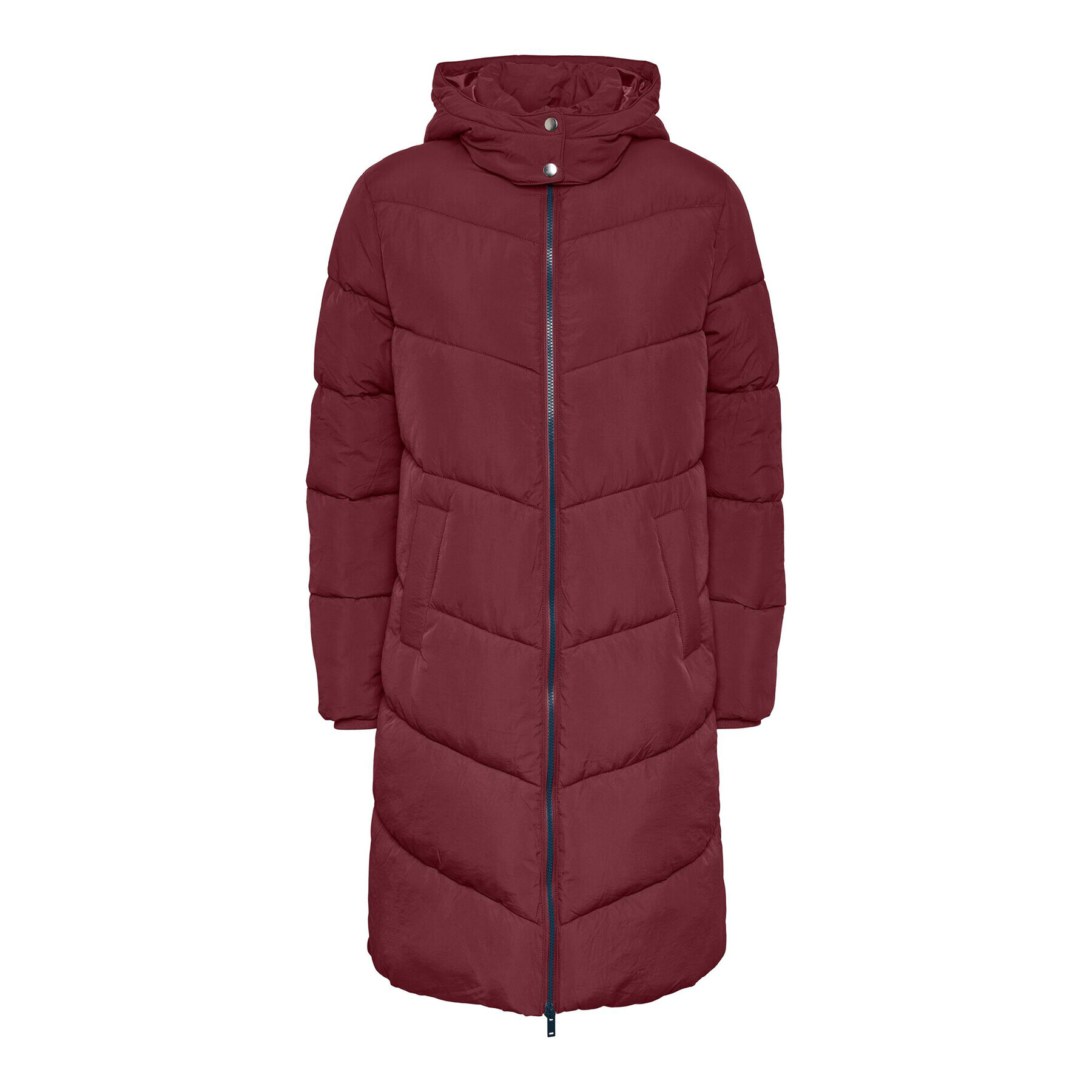 Pieces Пухено яке 17126619 Бордо Regular Fit - Pepit.bg