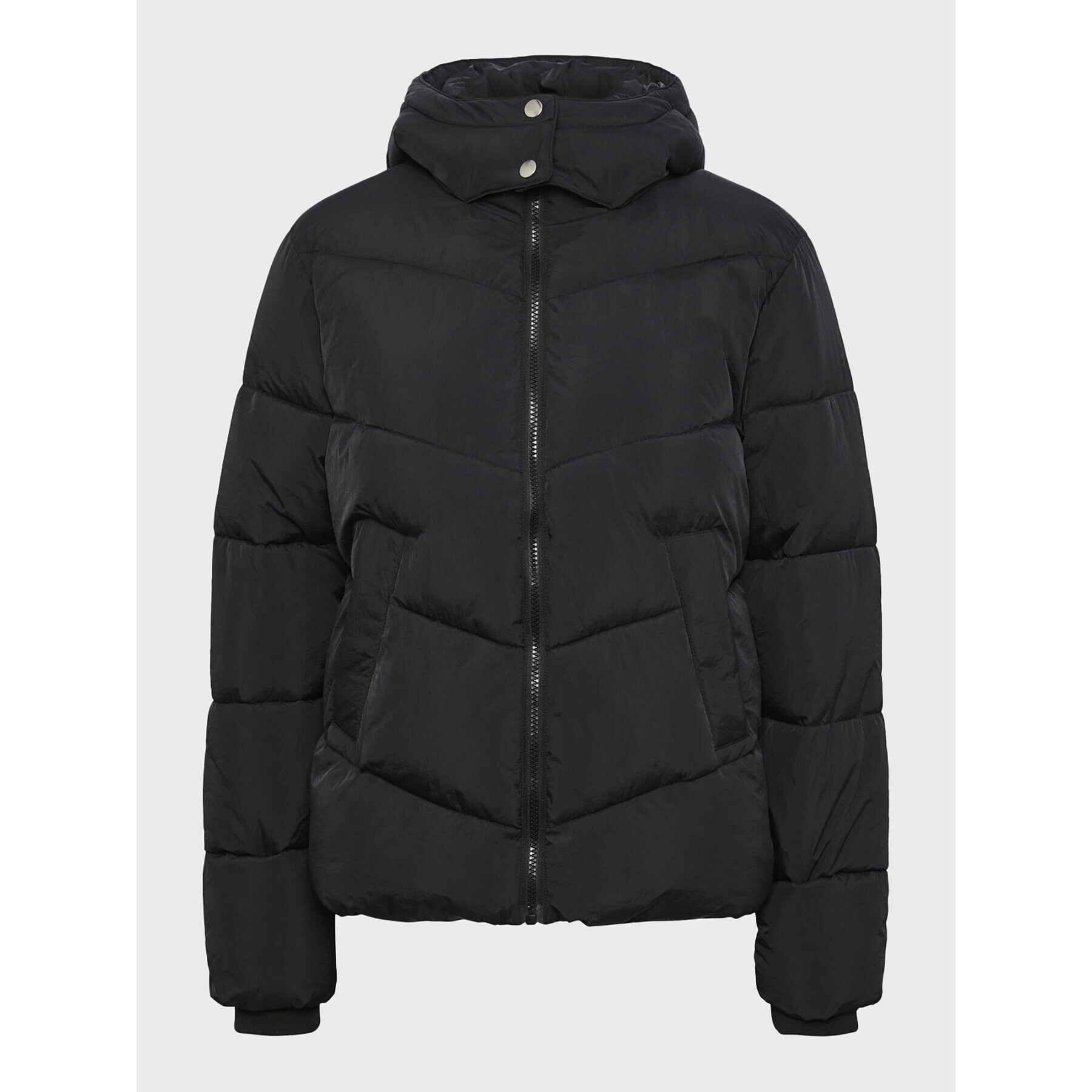 Pieces Пухено яке Jamilla 17126620 Черен Regular Fit - Pepit.bg