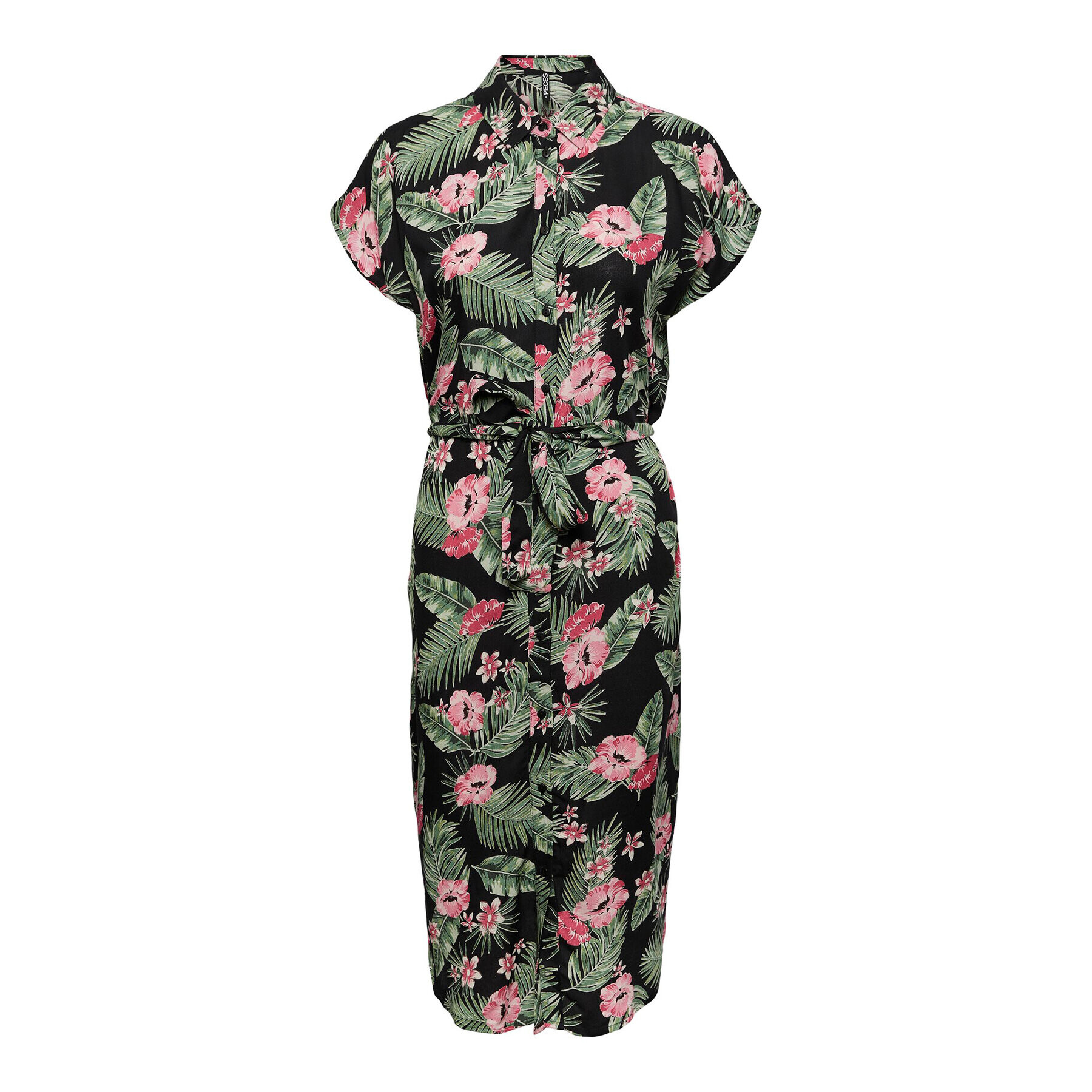 Pieces Рокля тип риза 17111420 Зелен Regular Fit - Pepit.bg