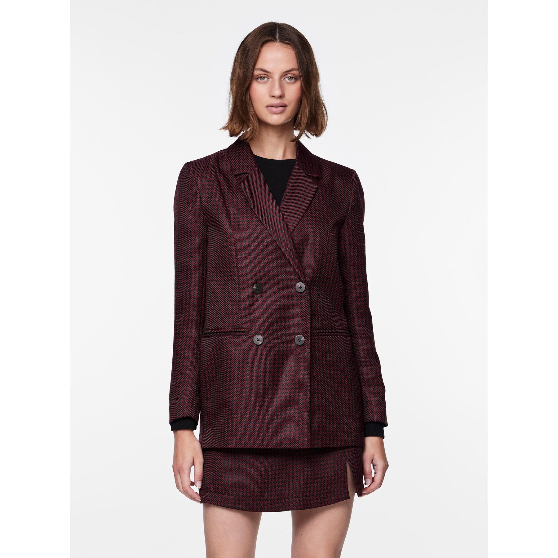 Pieces Сако 17139154 Бордо Regular Fit - Pepit.bg