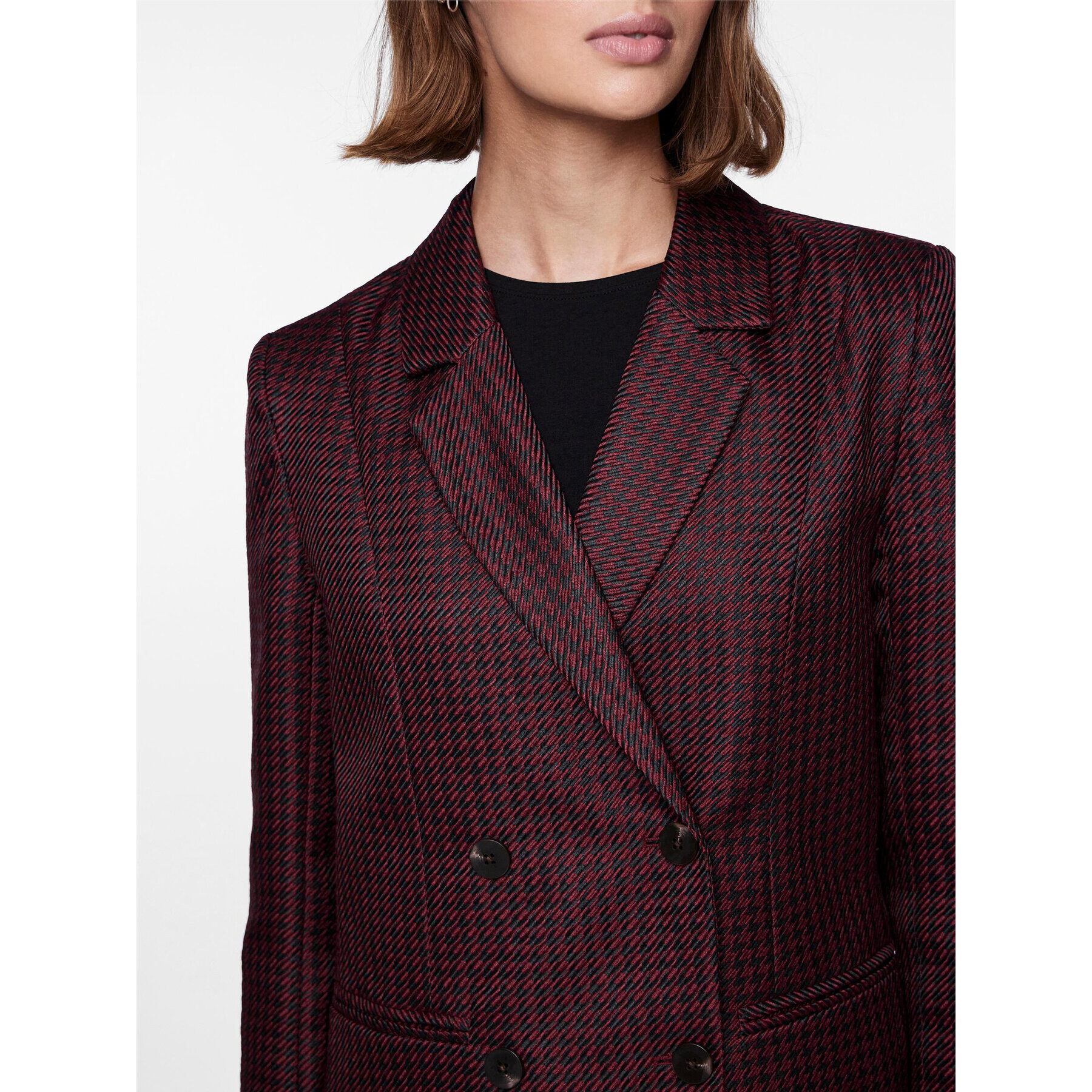 Pieces Сако 17139154 Бордо Regular Fit - Pepit.bg