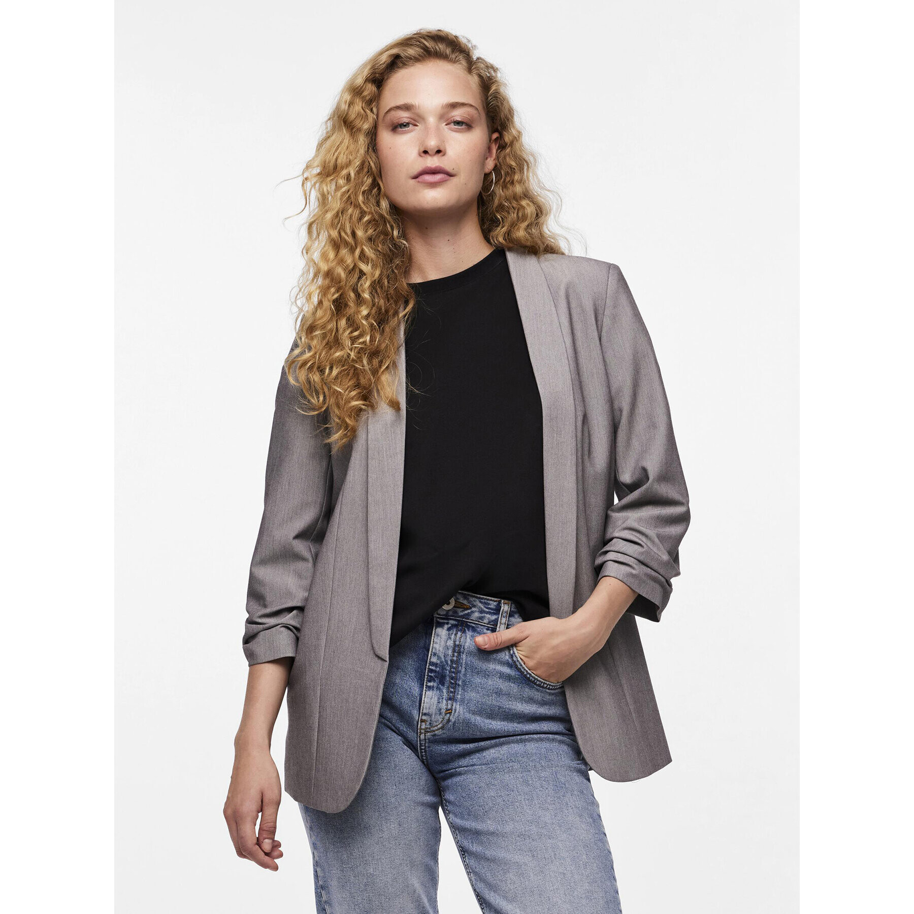 Pieces Сако Bosella 17090996 Сив Regular Fit - Pepit.bg