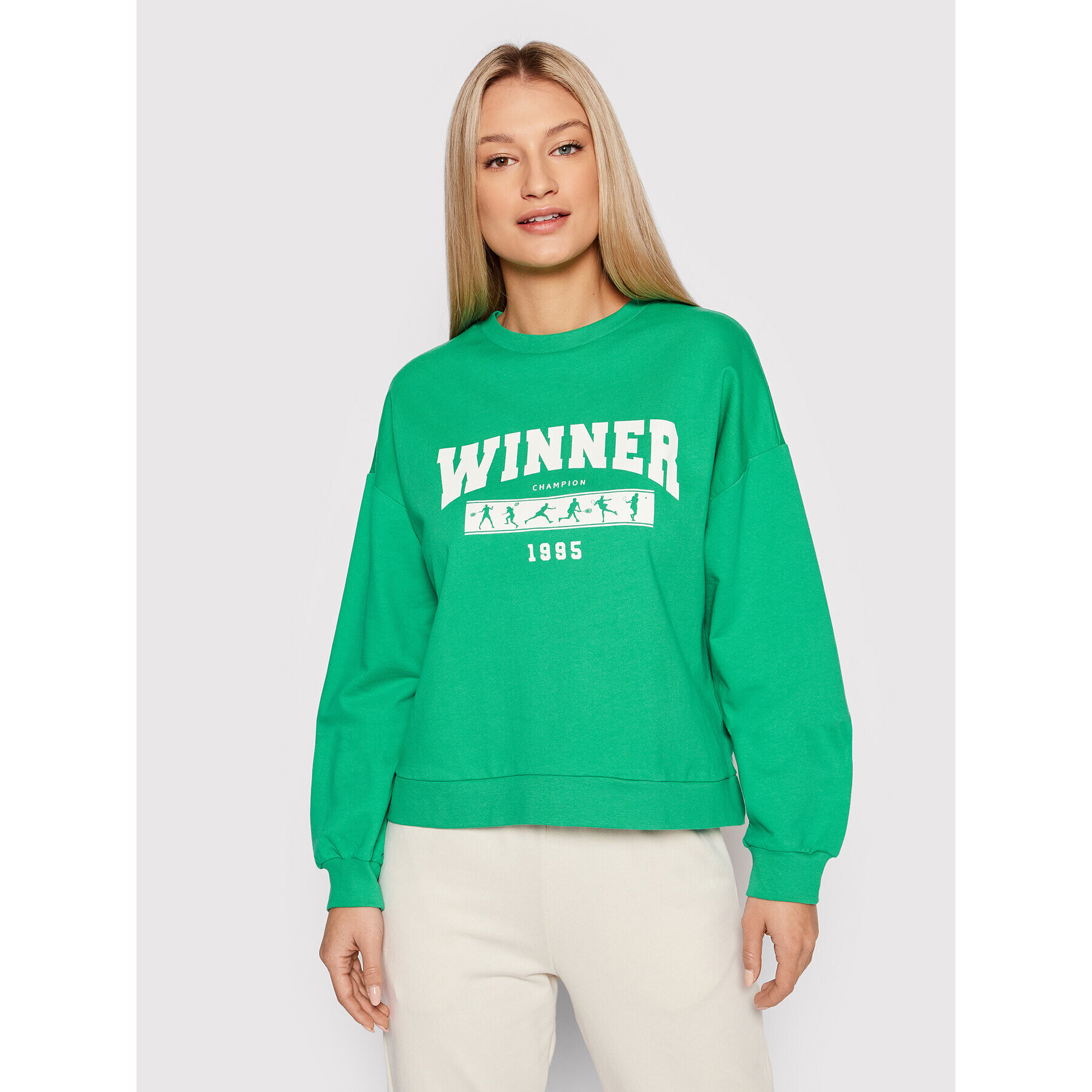Pieces Суитшърт Vienna 17123777 Зелен Relaxed Fit - Pepit.bg