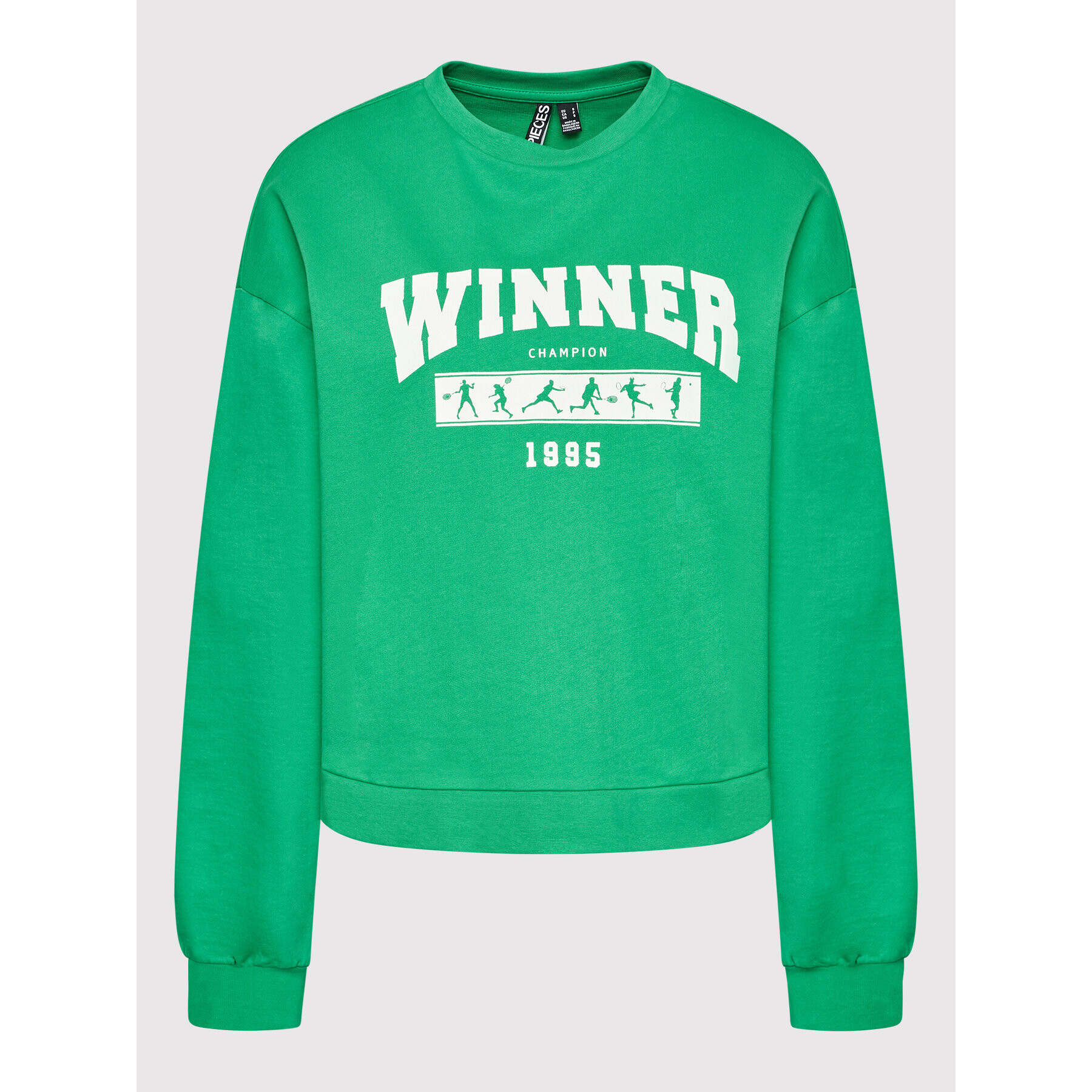 Pieces Суитшърт Vienna 17123777 Зелен Relaxed Fit - Pepit.bg