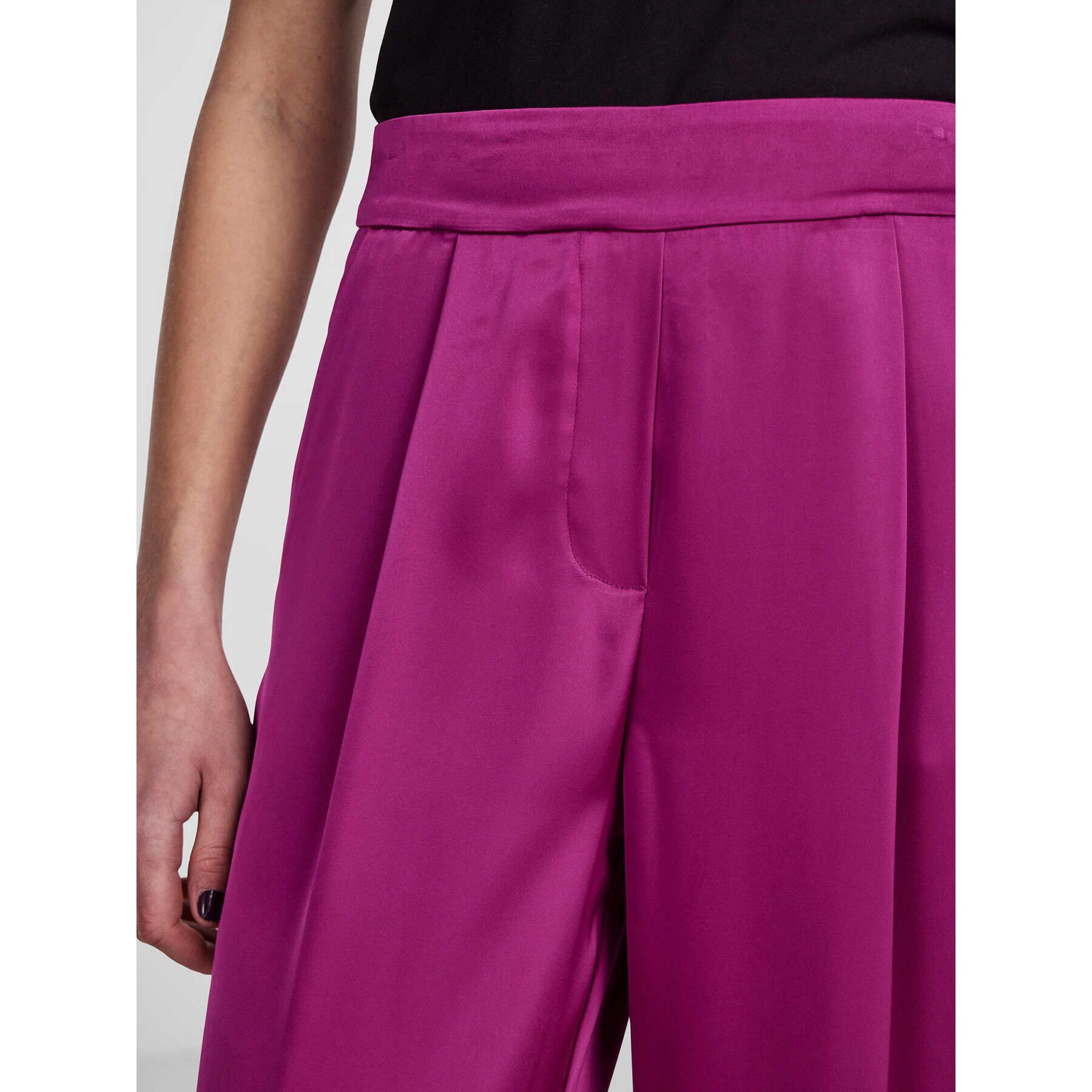 Pieces Текстилни панталони 17143555 Виолетов Wide Leg - Pepit.bg