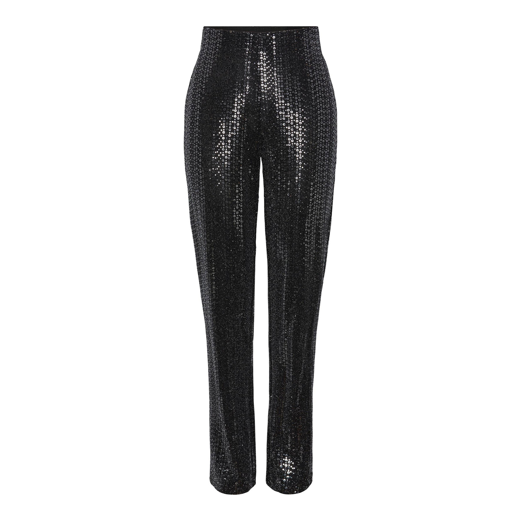 Pieces Текстилни панталони 17143896 Черен Straight Fit - Pepit.bg