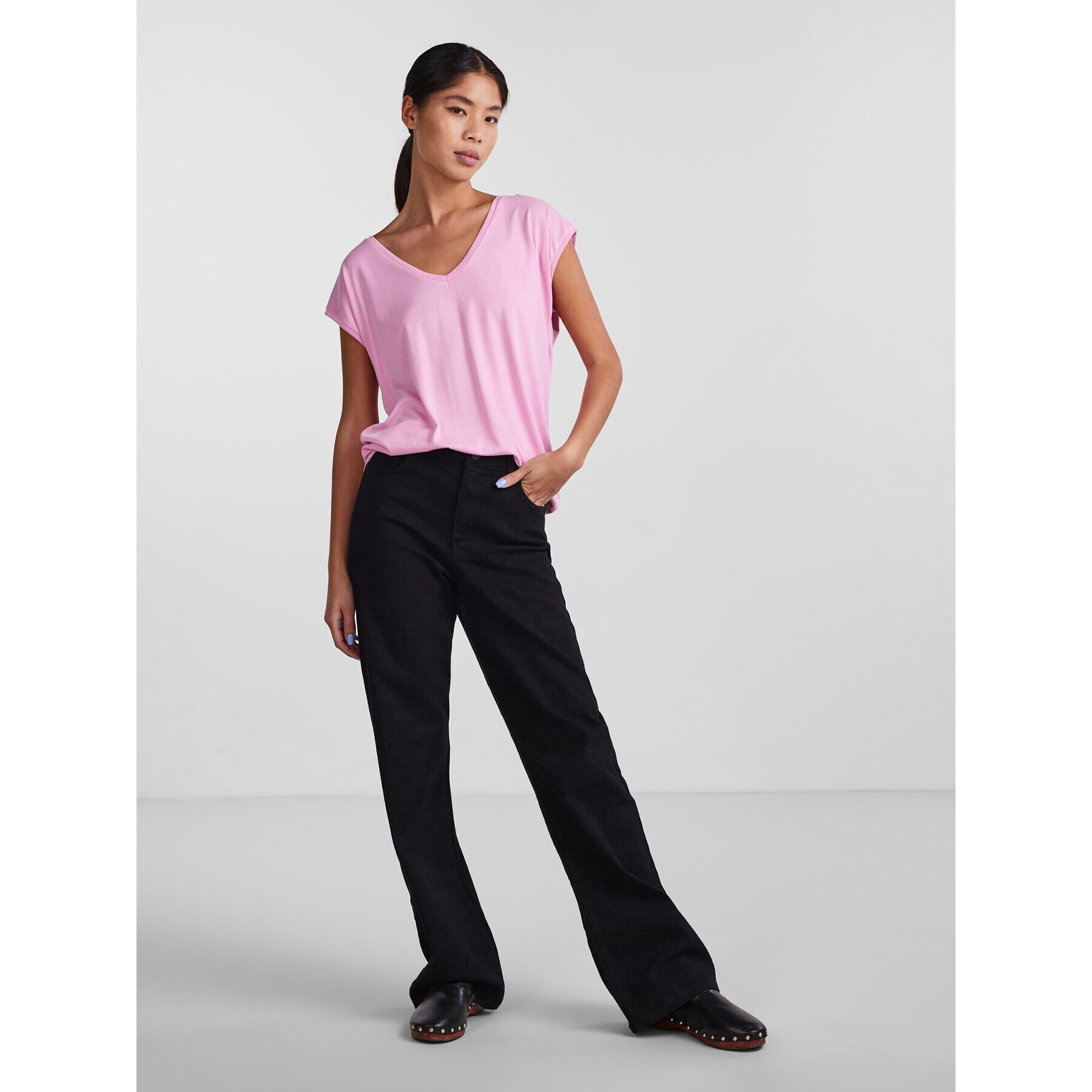 Pieces Тишърт 17095260 Розов Regular Fit - Pepit.bg