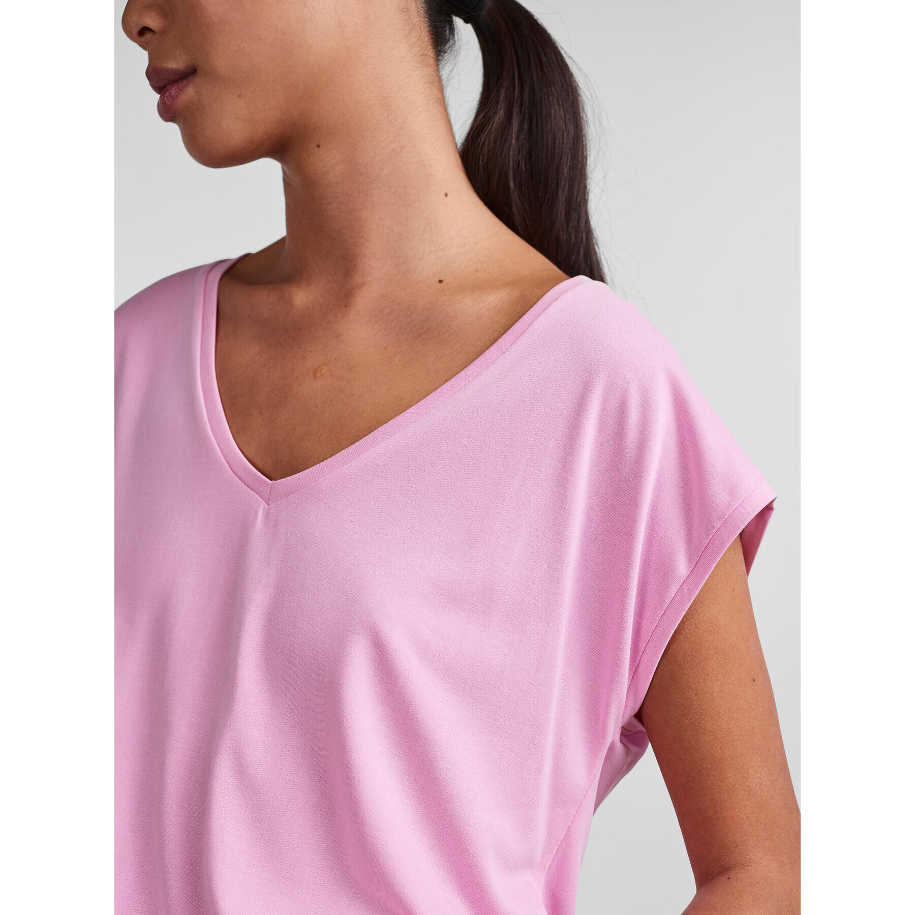 Pieces Тишърт 17095260 Розов Regular Fit - Pepit.bg