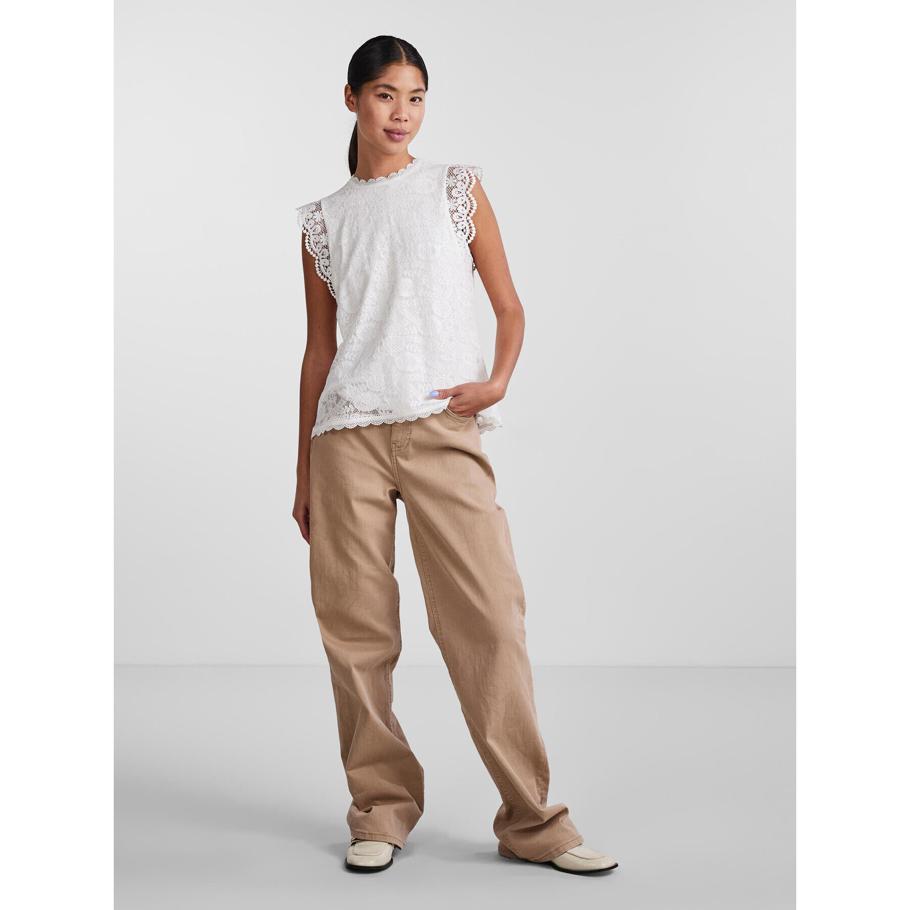 Pieces Блуза 17120454 Бял Regular Fit - Pepit.bg