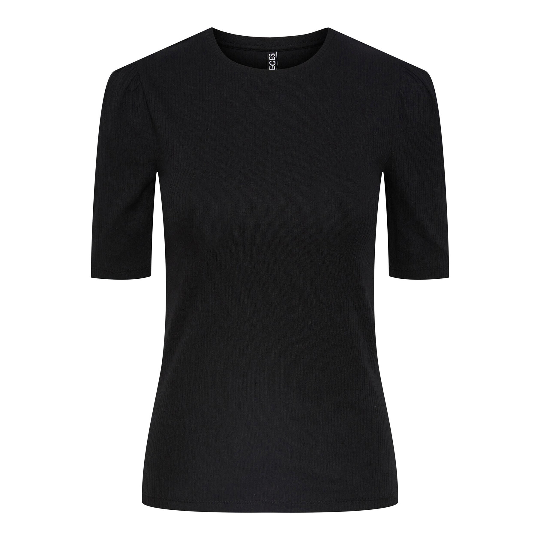 Pieces Тишърт 17133700 Черен Slim Fit - Pepit.bg