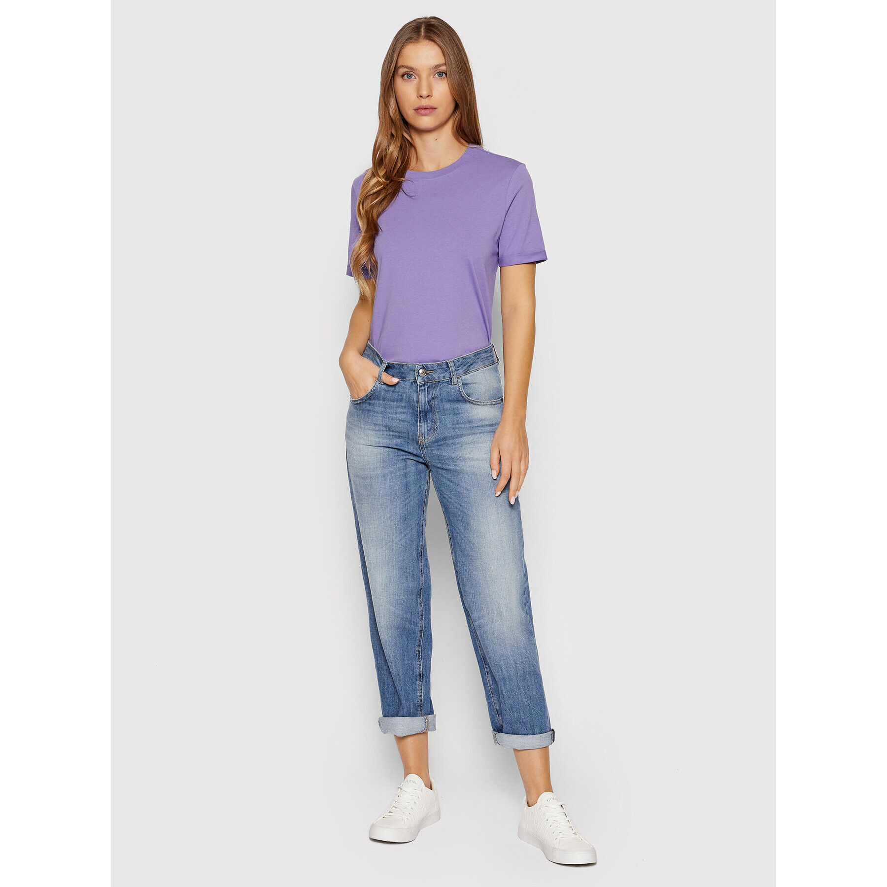 Pieces Тишърт Ria 17086970 Виолетов Regular Fit - Pepit.bg