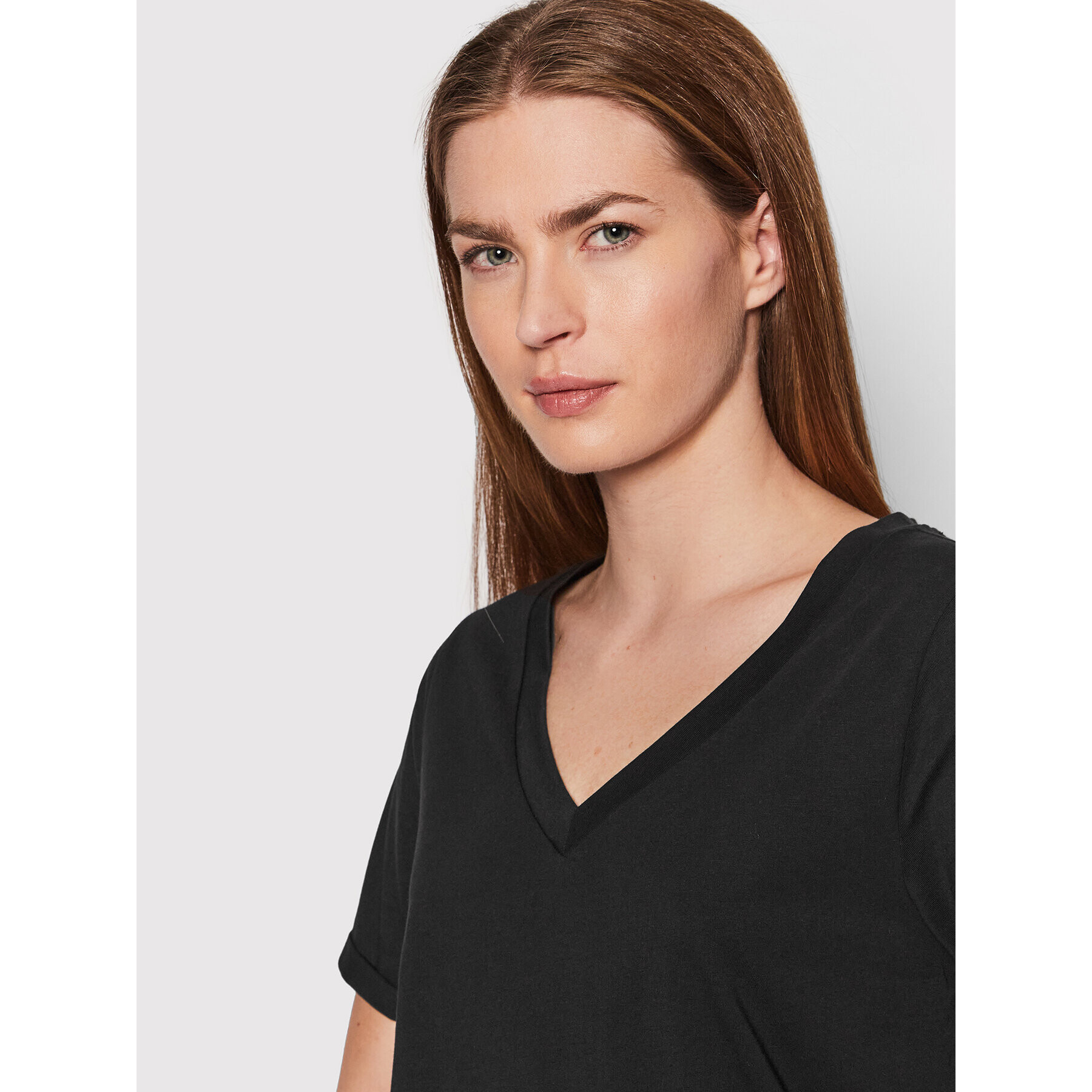 Pieces Тишърт Ria 17120455 Черен Regular Fit - Pepit.bg