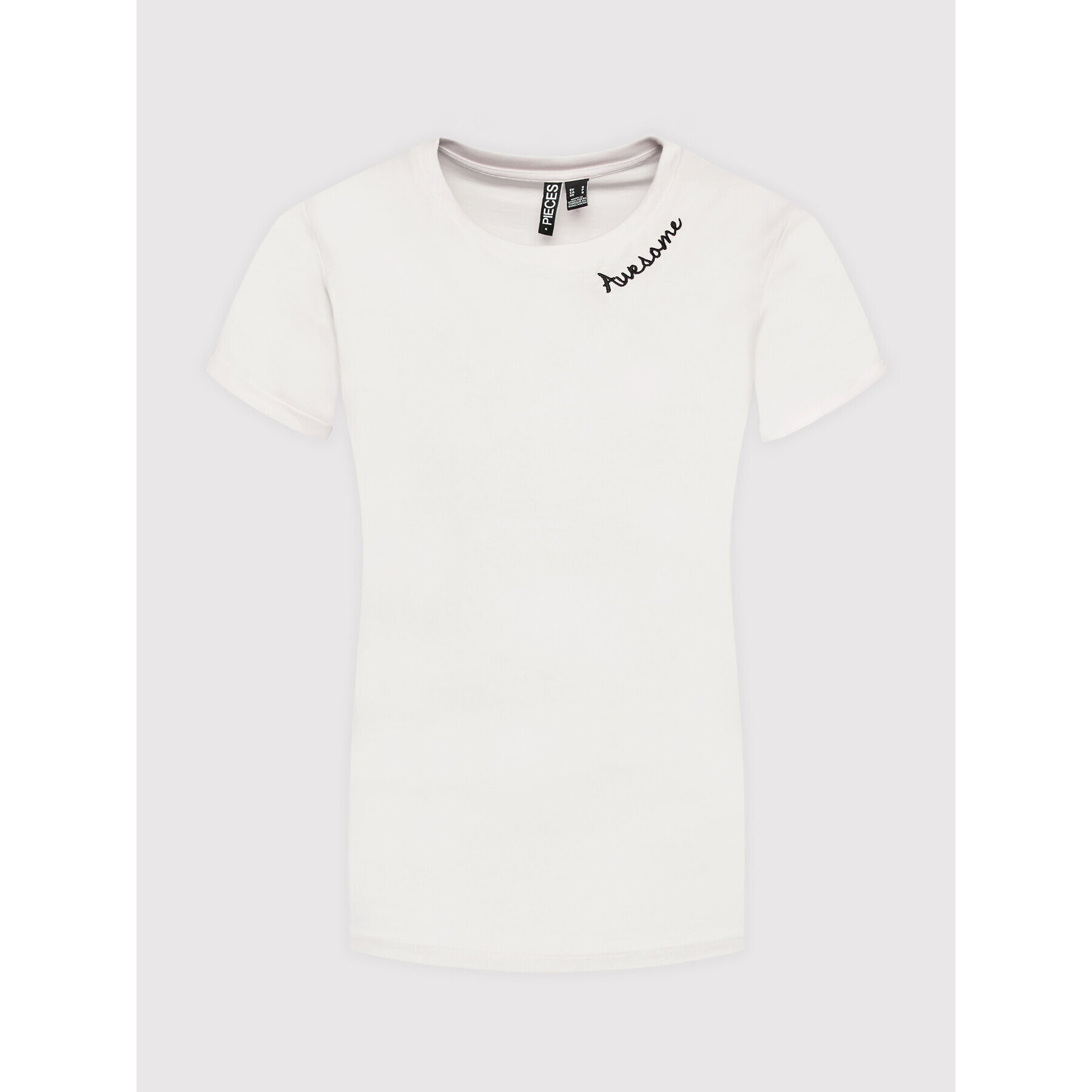 Pieces Тишърт Velune 17124346 Бял Relaxed Fit - Pepit.bg