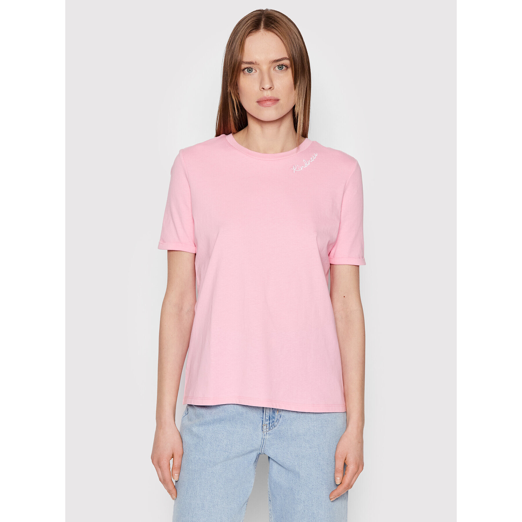 Pieces Тишърт Velune 17124346 Розов Relaxed Fit - Pepit.bg