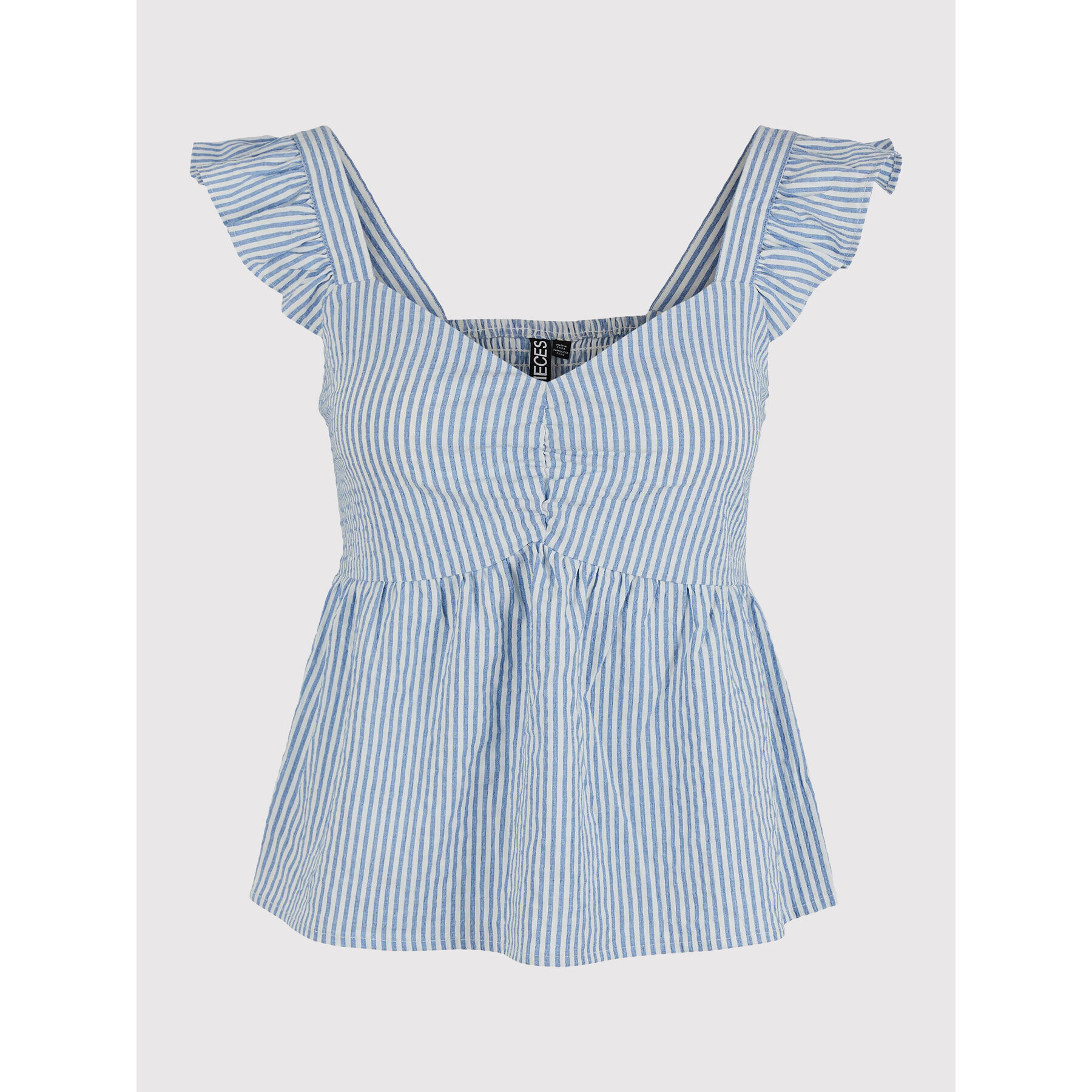 Pieces топ Serra 17126222 Син Regular Fit - Pepit.bg