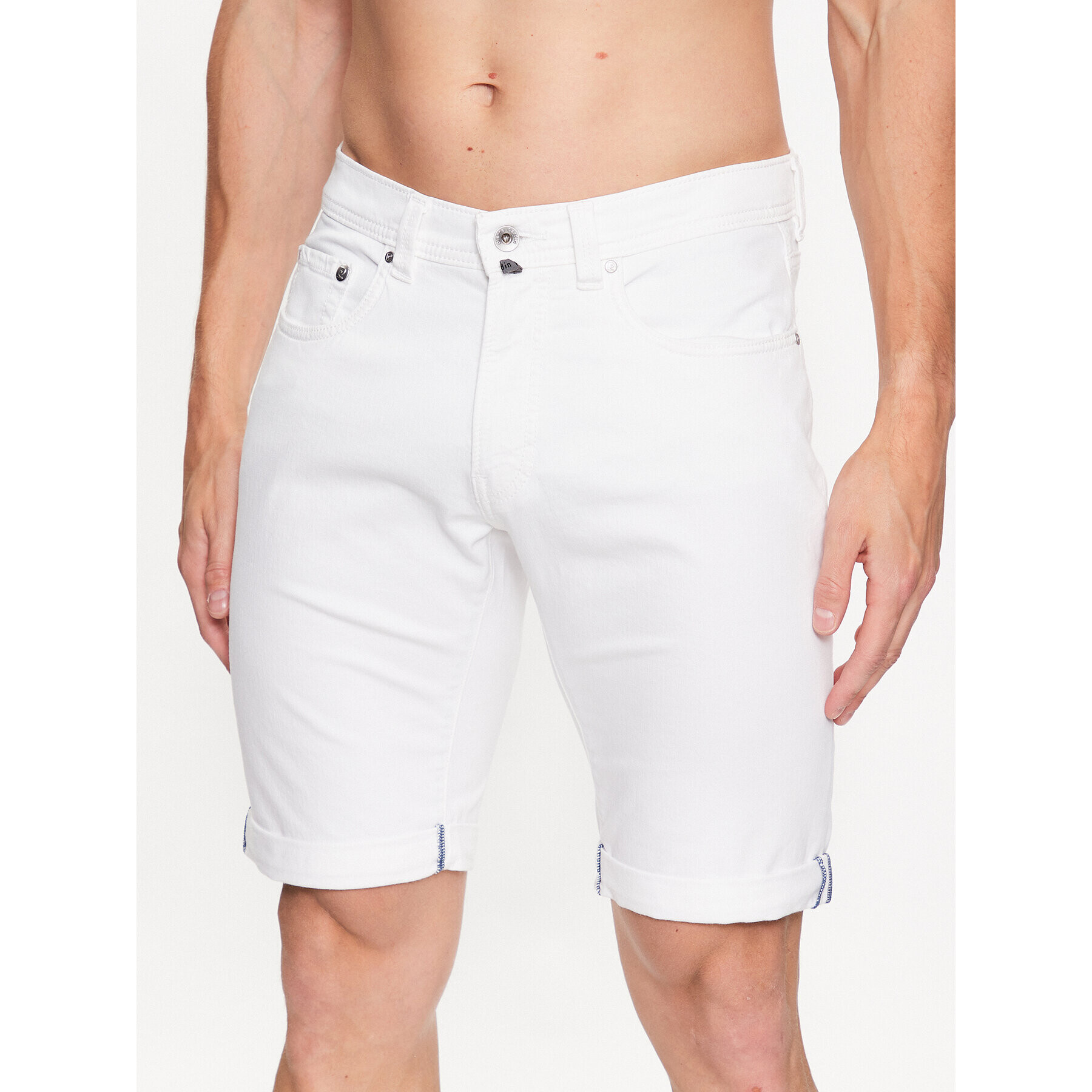 Pierre Cardin Дънкови шорти 34520/000/8066 Бял Regular Fit - Pepit.bg