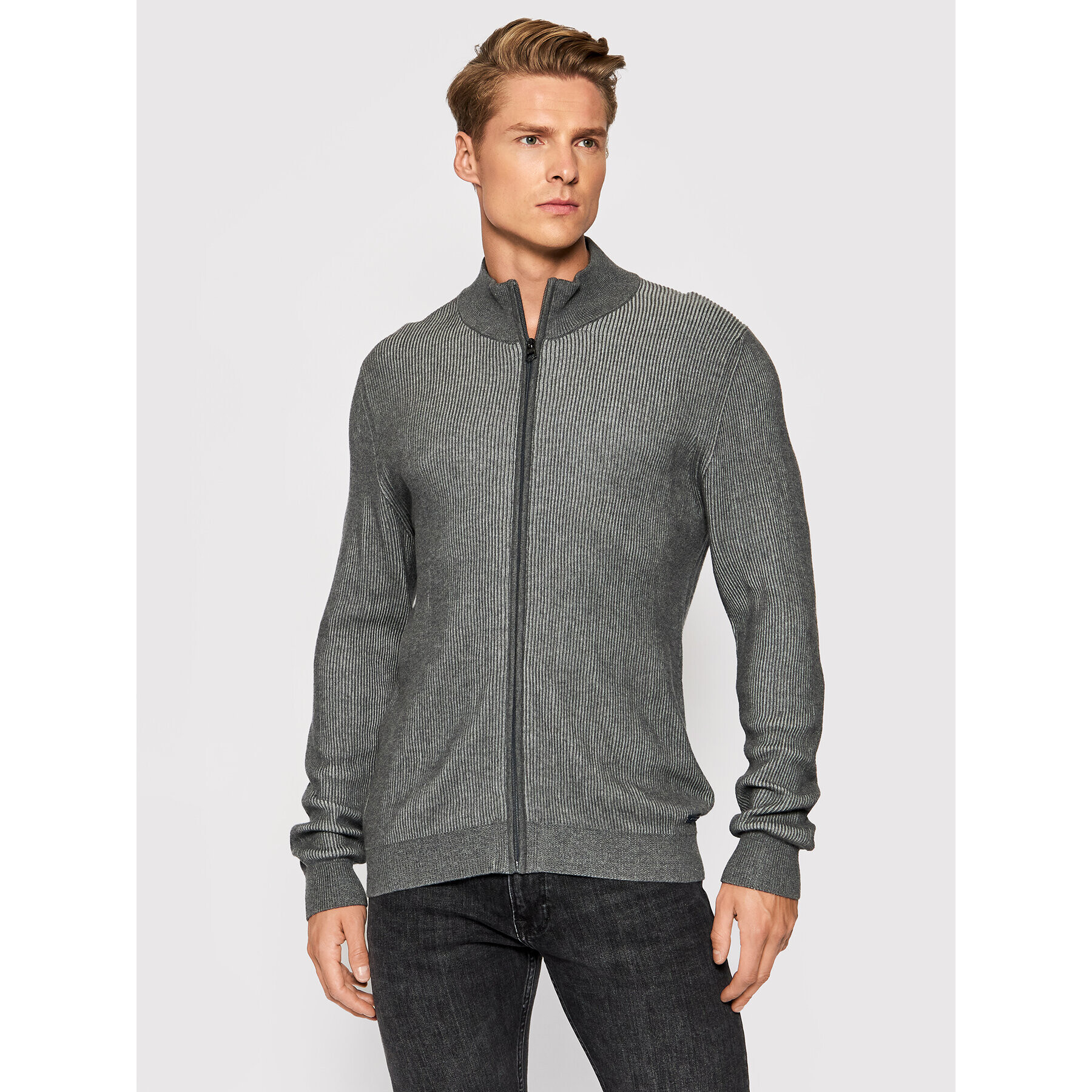 Pierre Cardin Кардиган 55329/000/12549 Сив Regular Fit - Pepit.bg