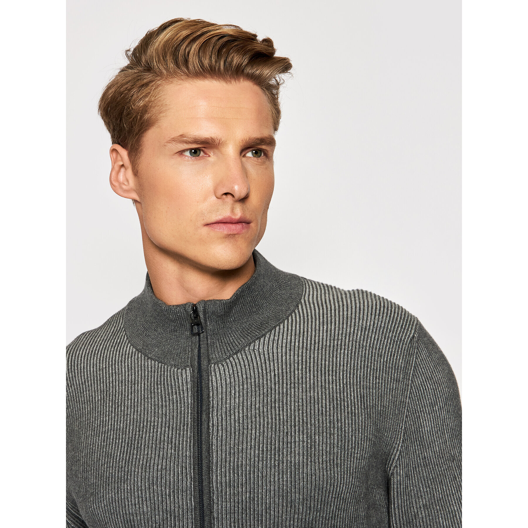 Pierre Cardin Кардиган 55329/000/12549 Сив Regular Fit - Pepit.bg