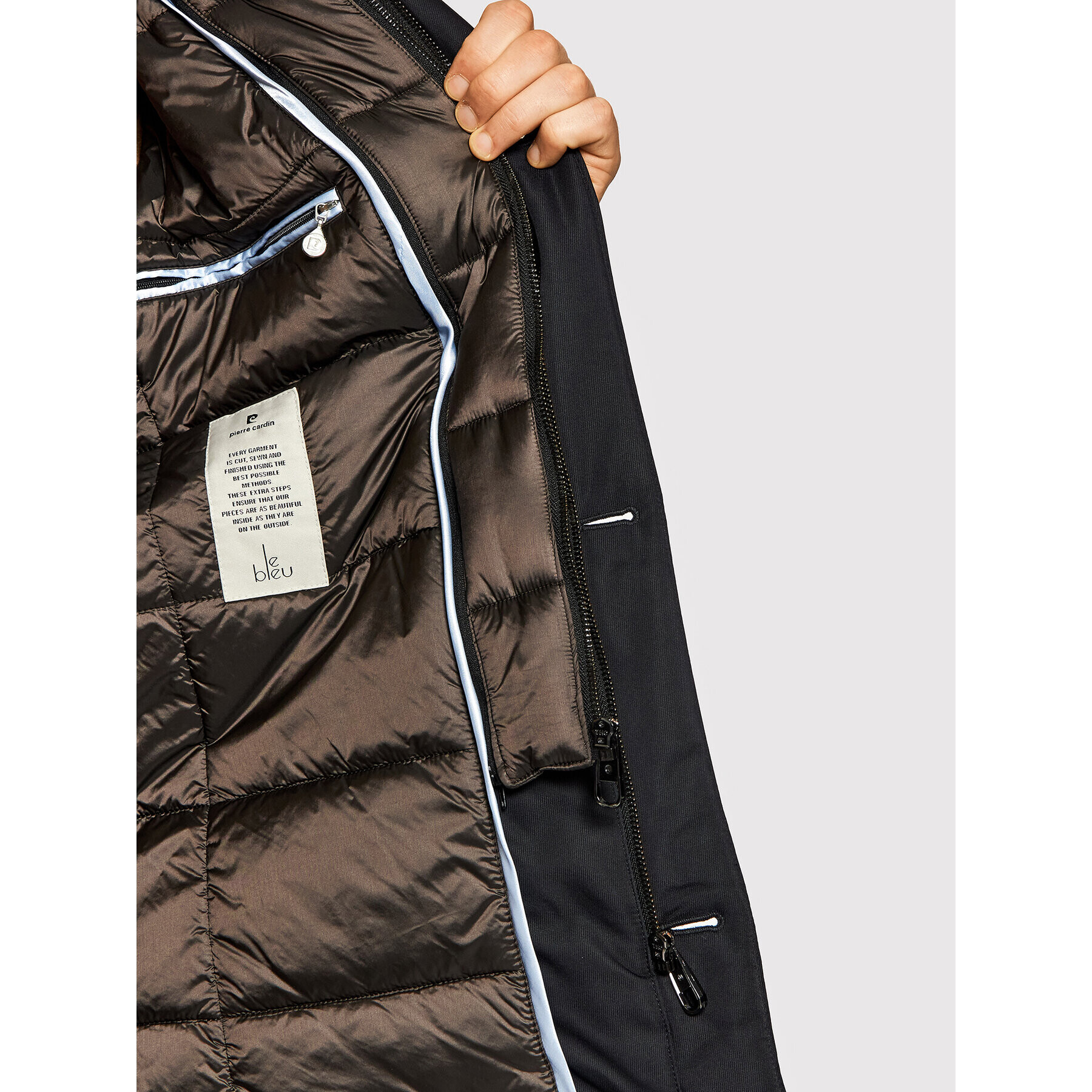 Pierre Cardin Пухено яке 69340 Тъмносин Regular Fit - Pepit.bg