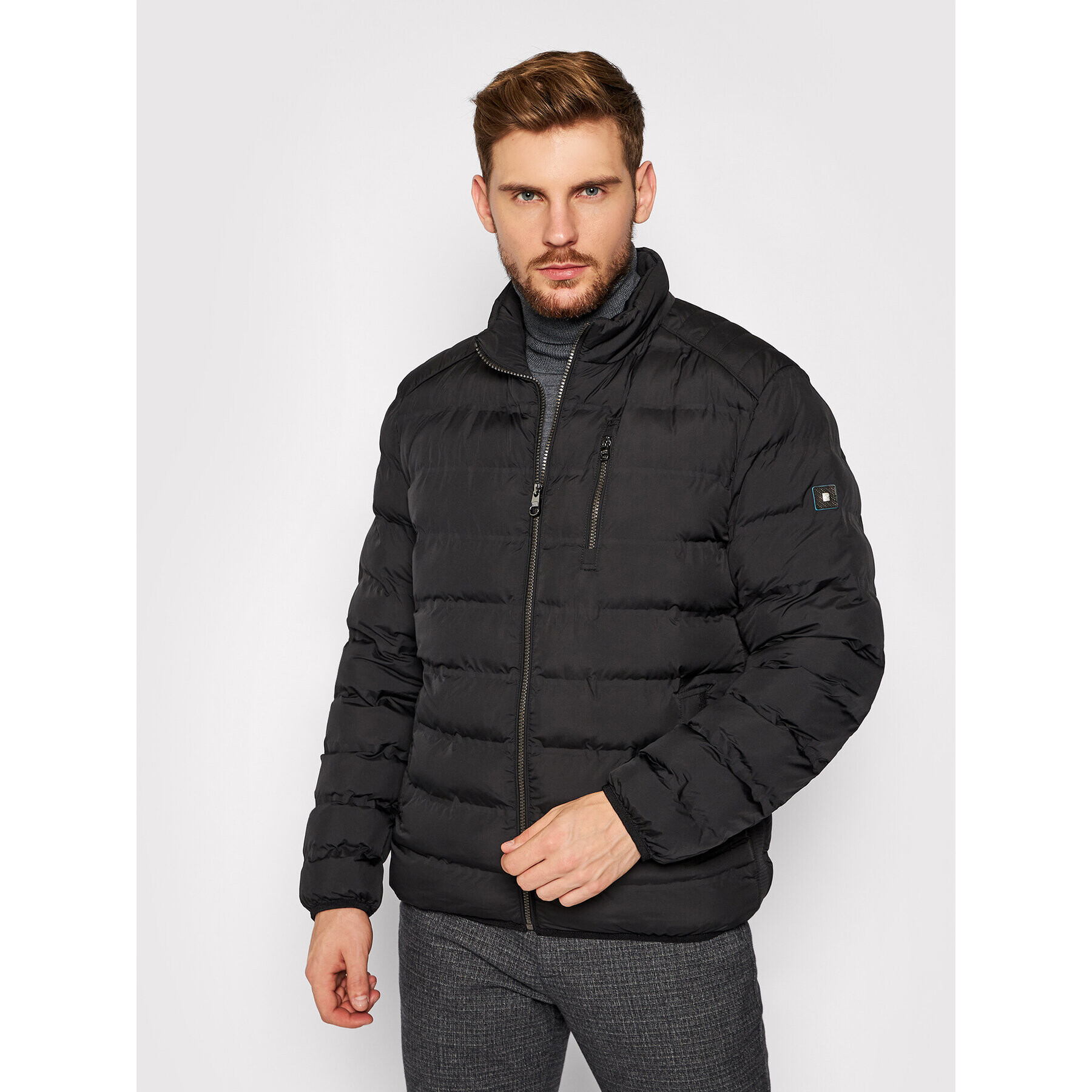 Pierre Cardin Пухено яке 71070/000/4740 Черен Regular Fit - Pepit.bg