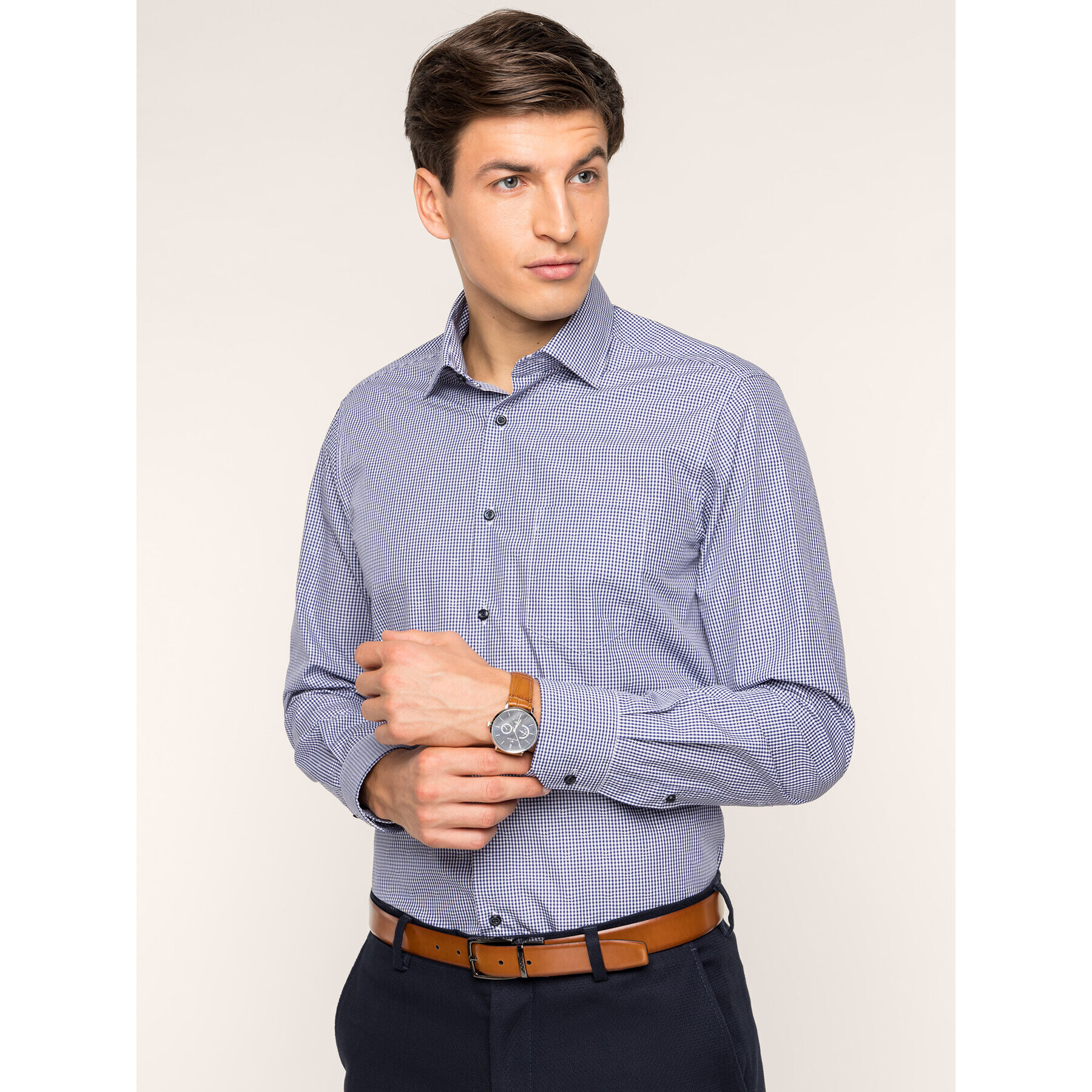 Pierre Cardin Риза 5797/000/26807 Тъмносин Modern Fit - Pepit.bg