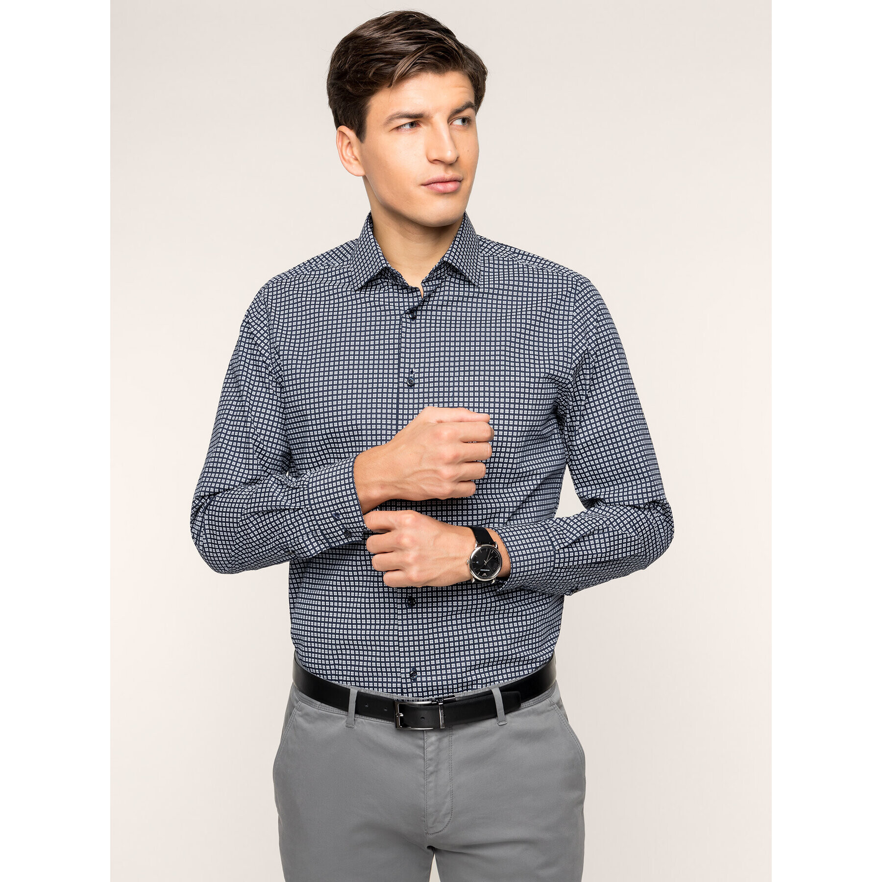 Pierre Cardin Риза 5797/000/26808 Тъмносин Modern Fit - Pepit.bg