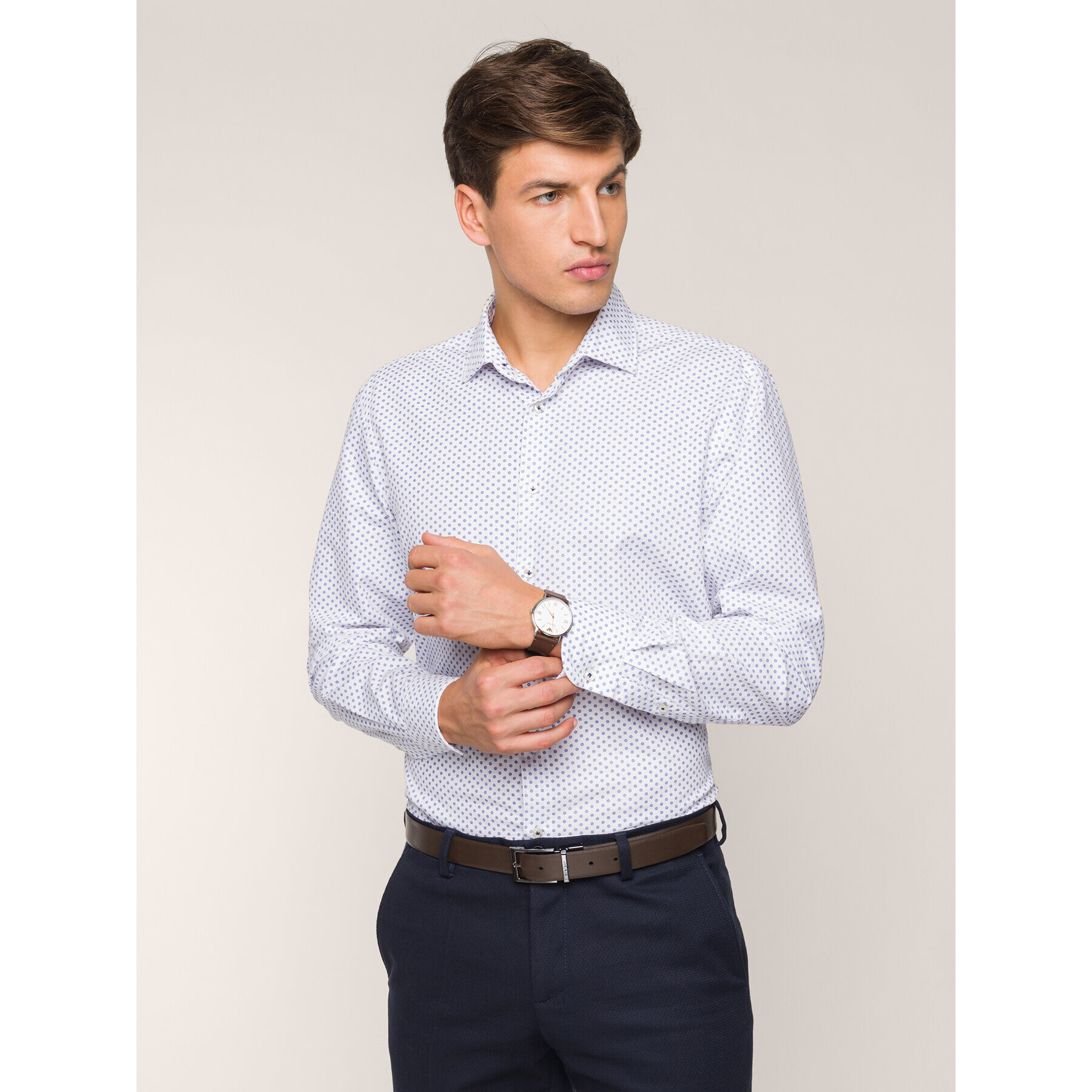 Pierre Cardin Риза 8447/000/26848 Бял Slim Fit - Pepit.bg