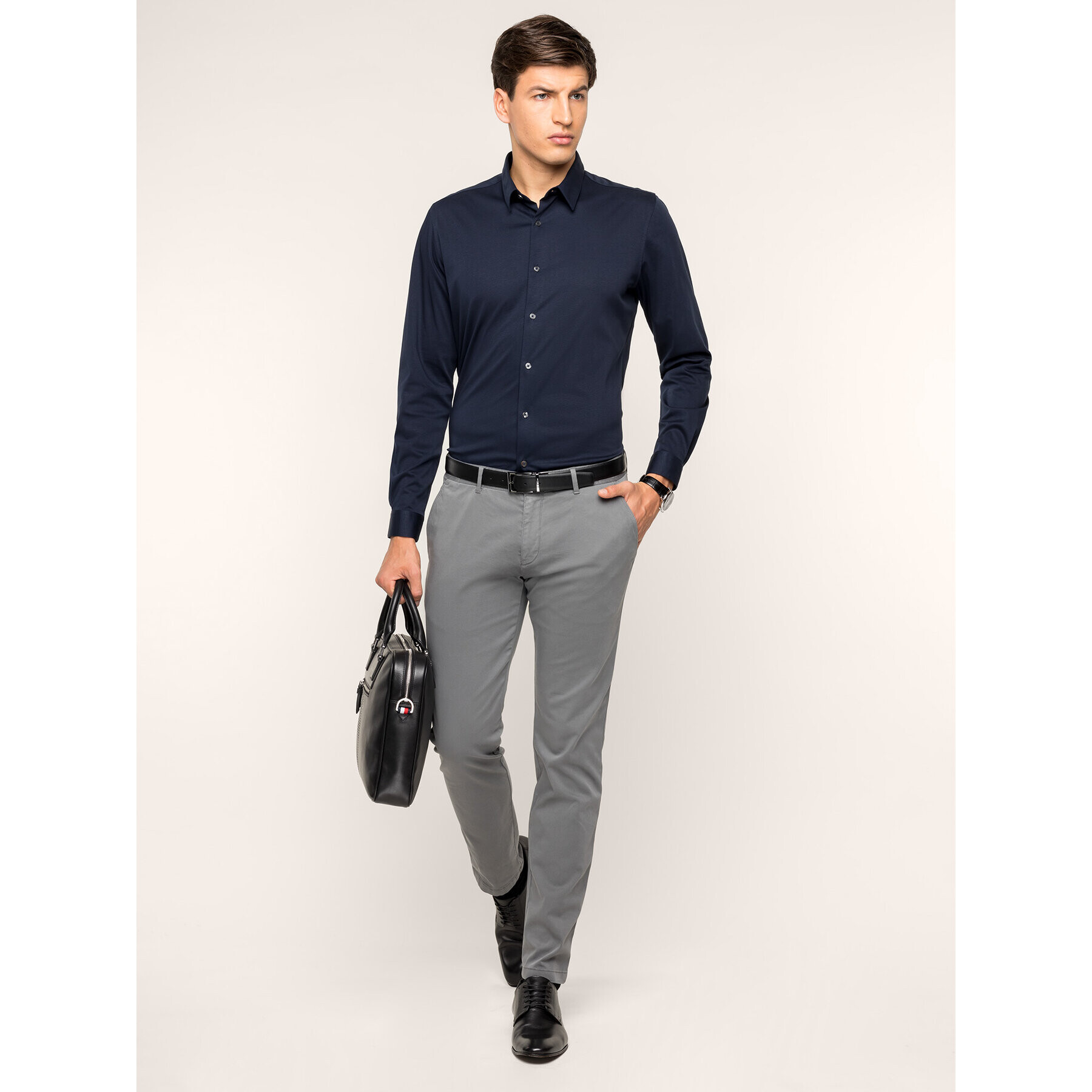 Pierre Cardin Риза 8800/000/26880 Тъмносин Slim Fit - Pepit.bg