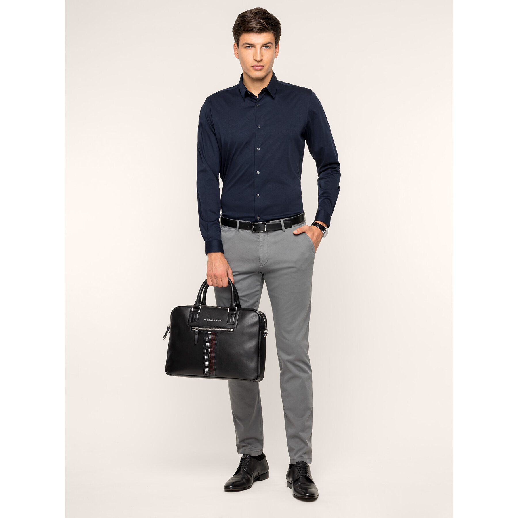 Pierre Cardin Риза 8800/000/26880 Тъмносин Slim Fit - Pepit.bg