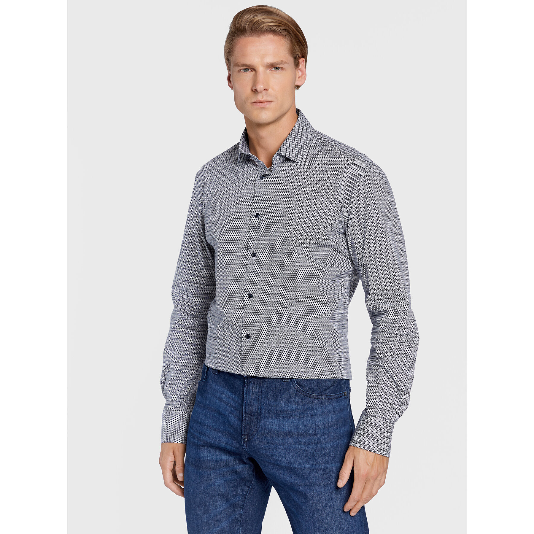 Pierre Cardin Риза C6 11401/000/0060 Тъмносин Tailored Fit - Pepit.bg