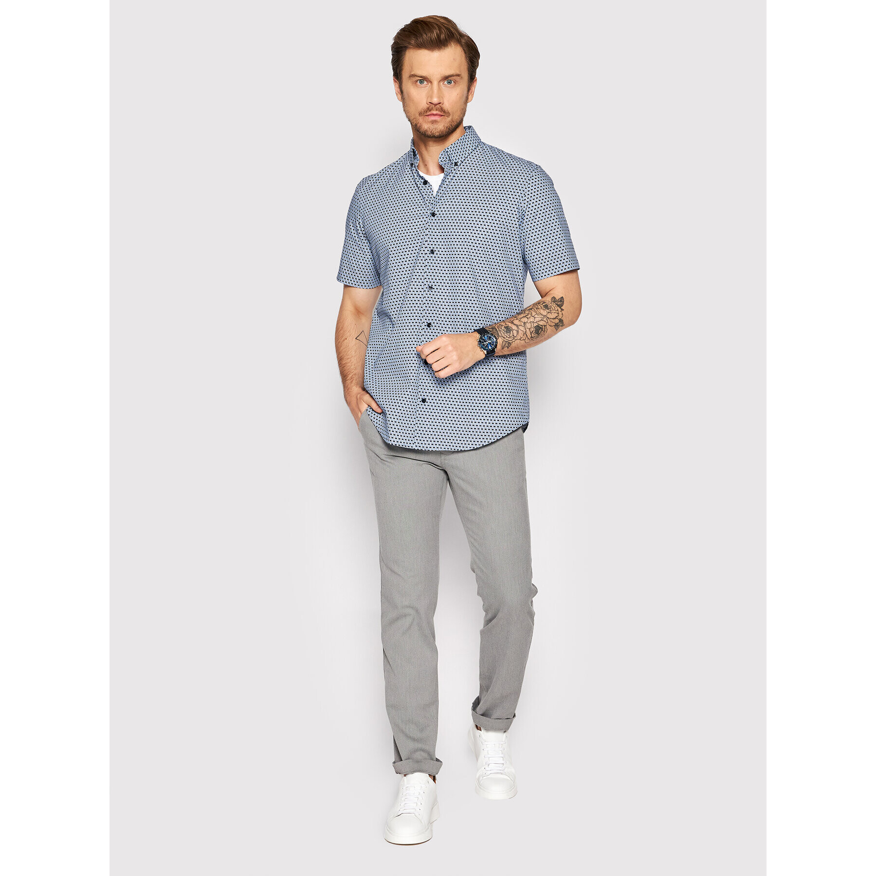 Pierre Cardin Текстилни панталони 33747/000/1003 Сив Lyon Tapered Fit - Pepit.bg