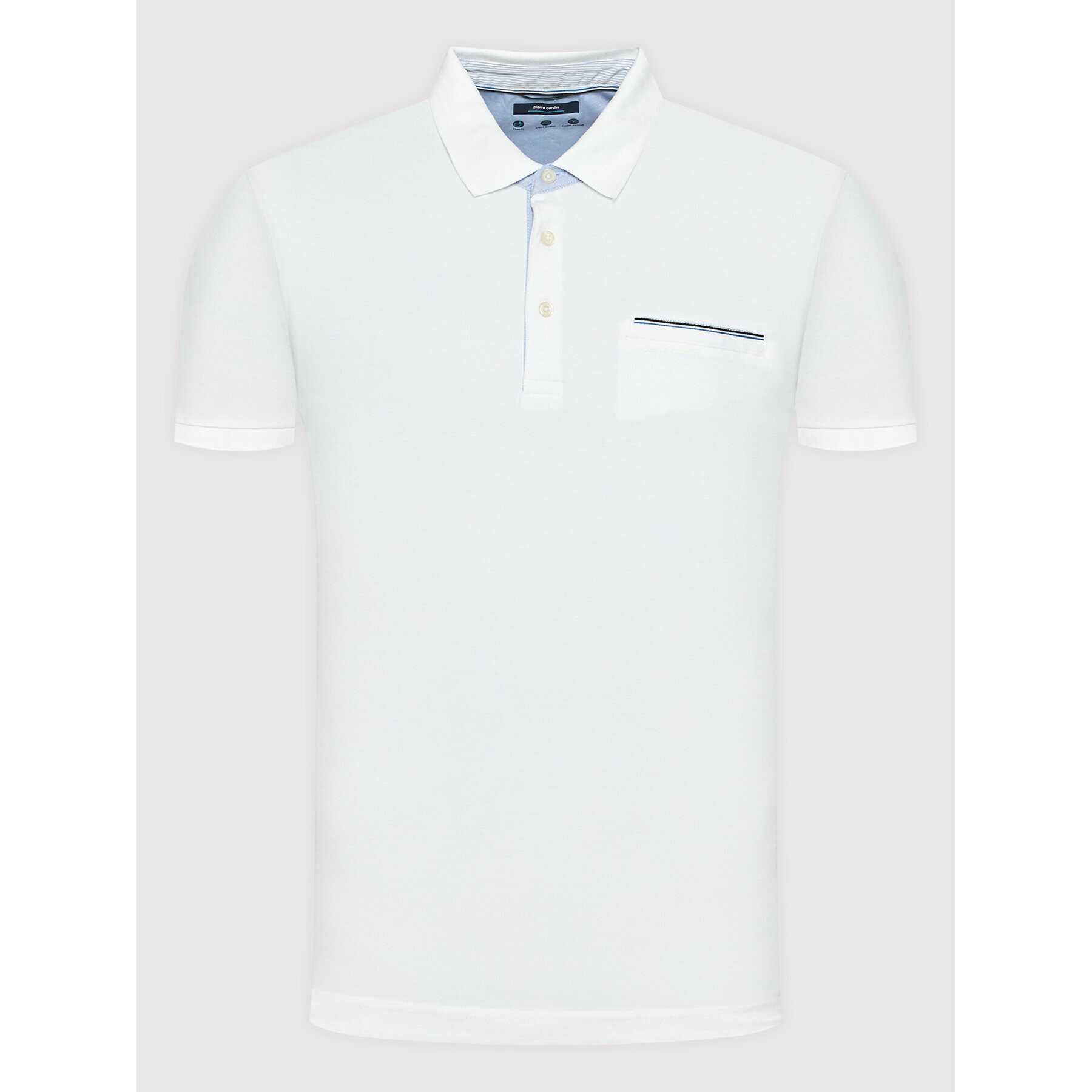 Pierre Cardin Тениска с яка и копчета 20004/000/2000 Бял Regular Fit - Pepit.bg