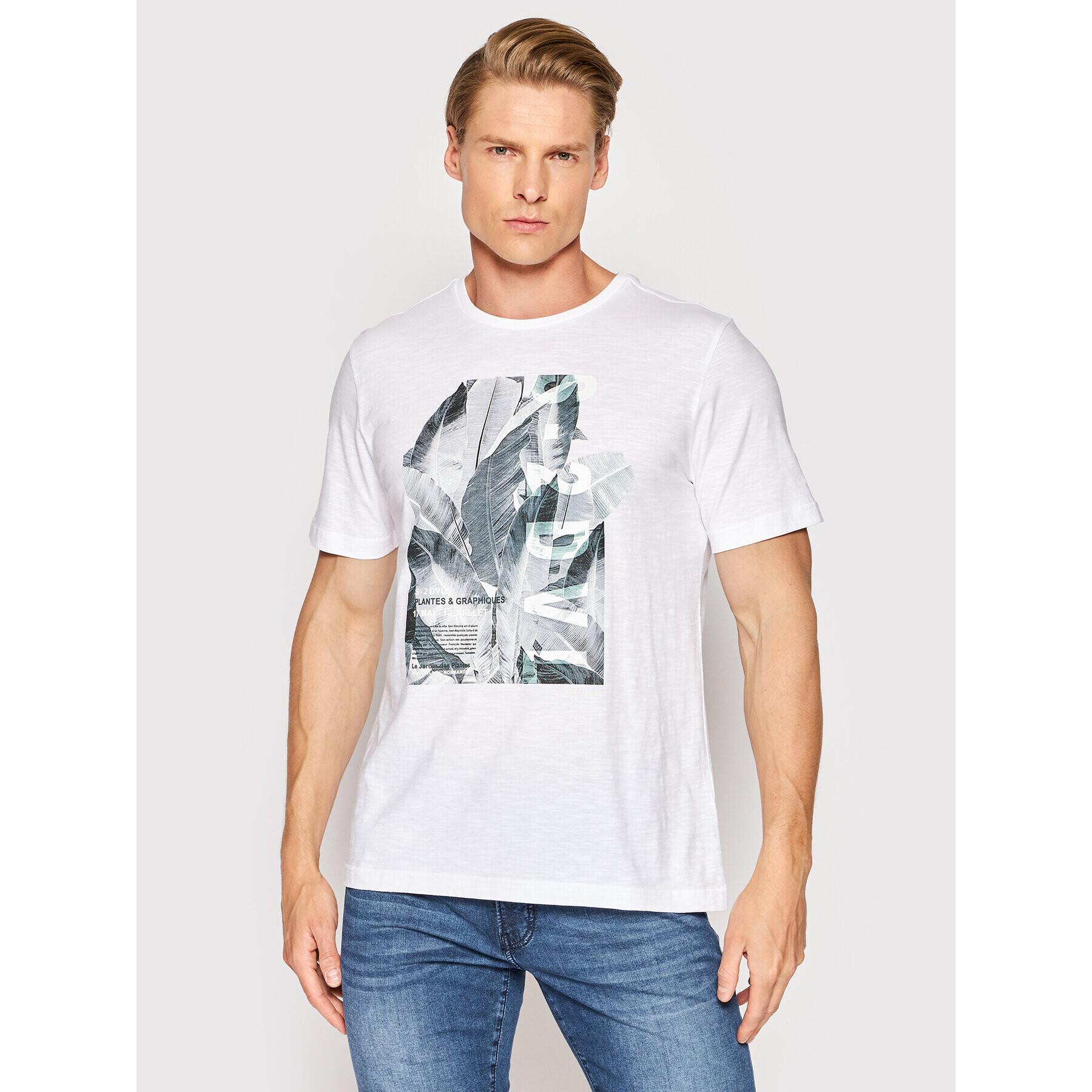 Pierre Cardin Тишърт 20370/000/2027 Бял Regular Fit - Pepit.bg