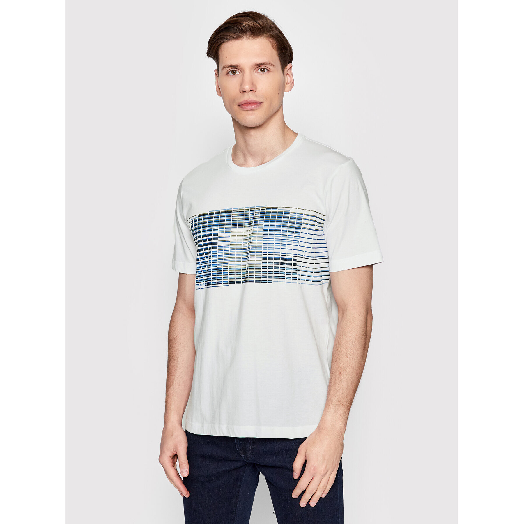 Pierre Cardin Тишърт 20380/000/2028 Бял Modern Fit - Pepit.bg