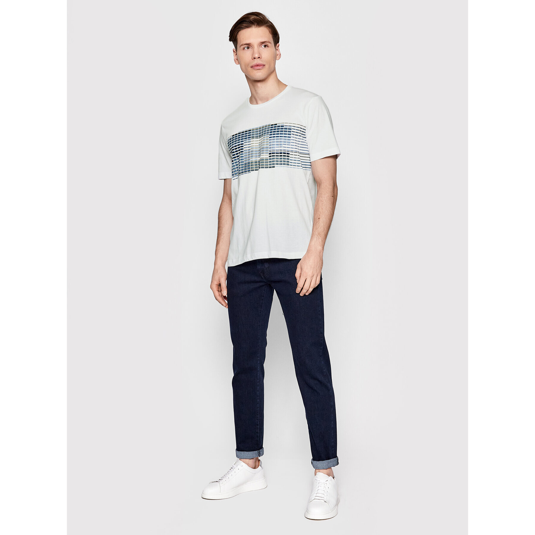 Pierre Cardin Тишърт 20380/000/2028 Бял Modern Fit - Pepit.bg