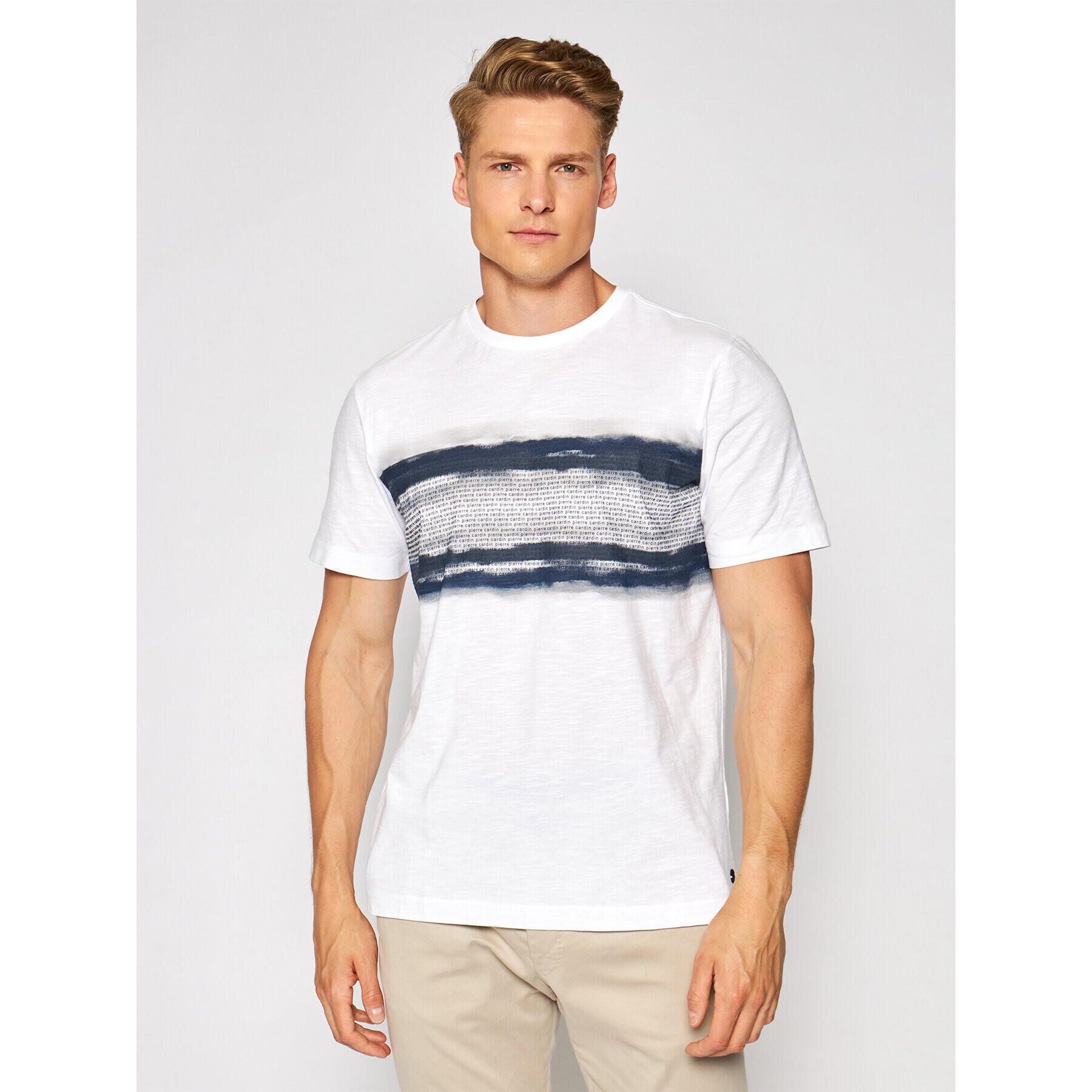 Pierre Cardin Тишърт 52630/000/11273 Бял Regular Fit - Pepit.bg