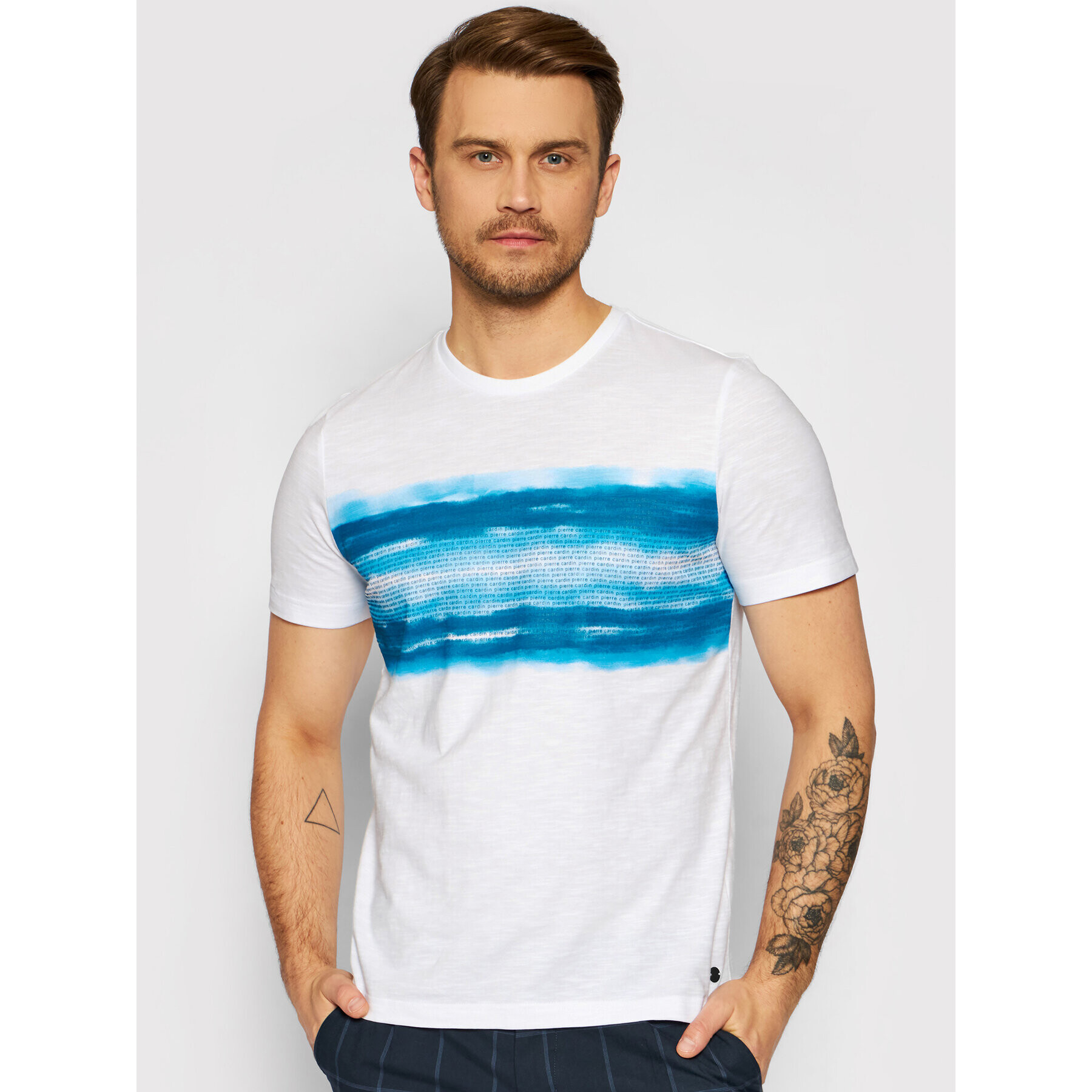 Pierre Cardin Тишърт 52630/000/11273 Бял Regular Fit - Pepit.bg