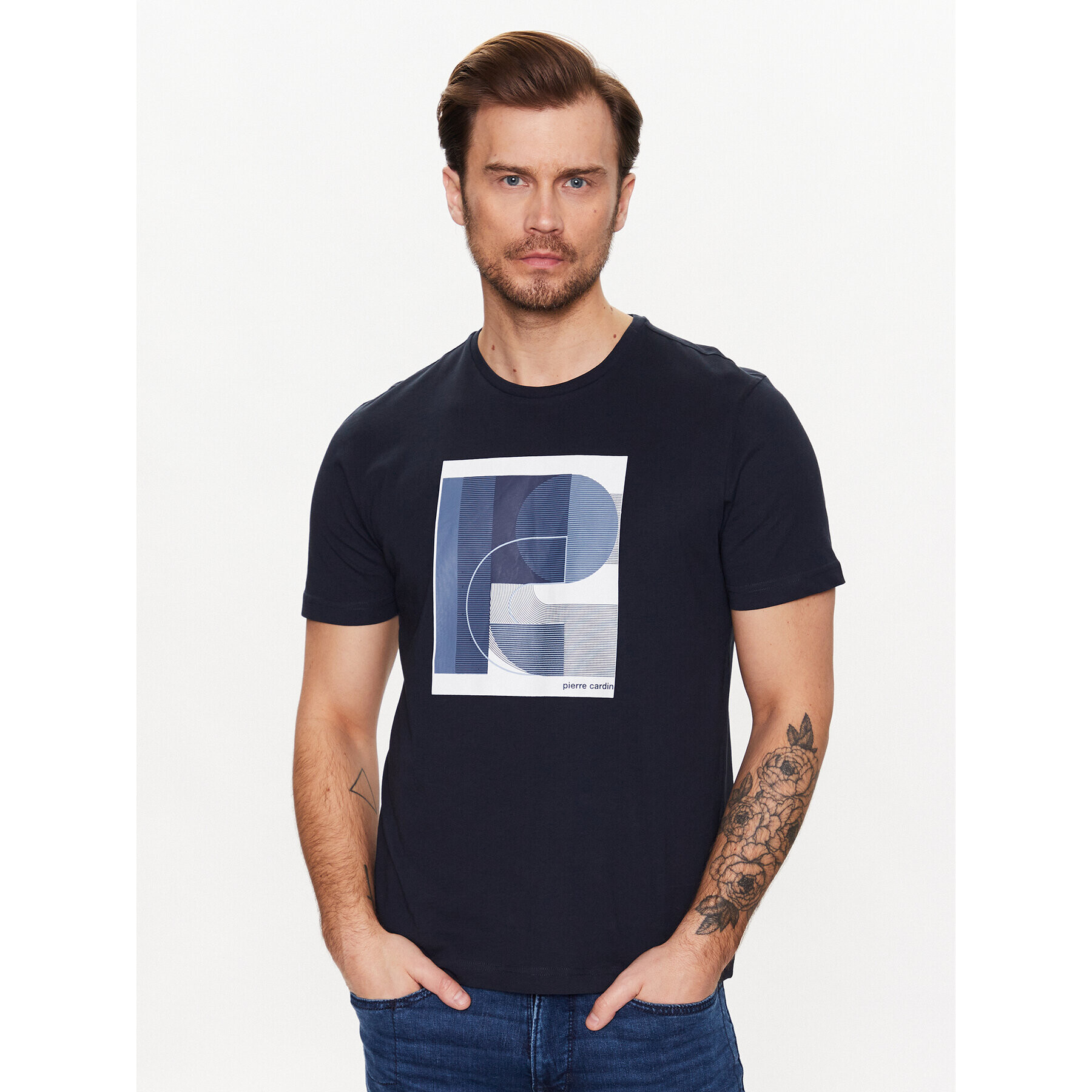 Pierre Cardin Тишърт C5 20820/000/2060 Тъмносин Regular Fit - Pepit.bg